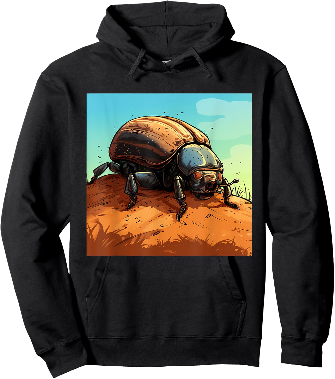 Retro Style Dung beetle Hoodie - Hoodie | Black