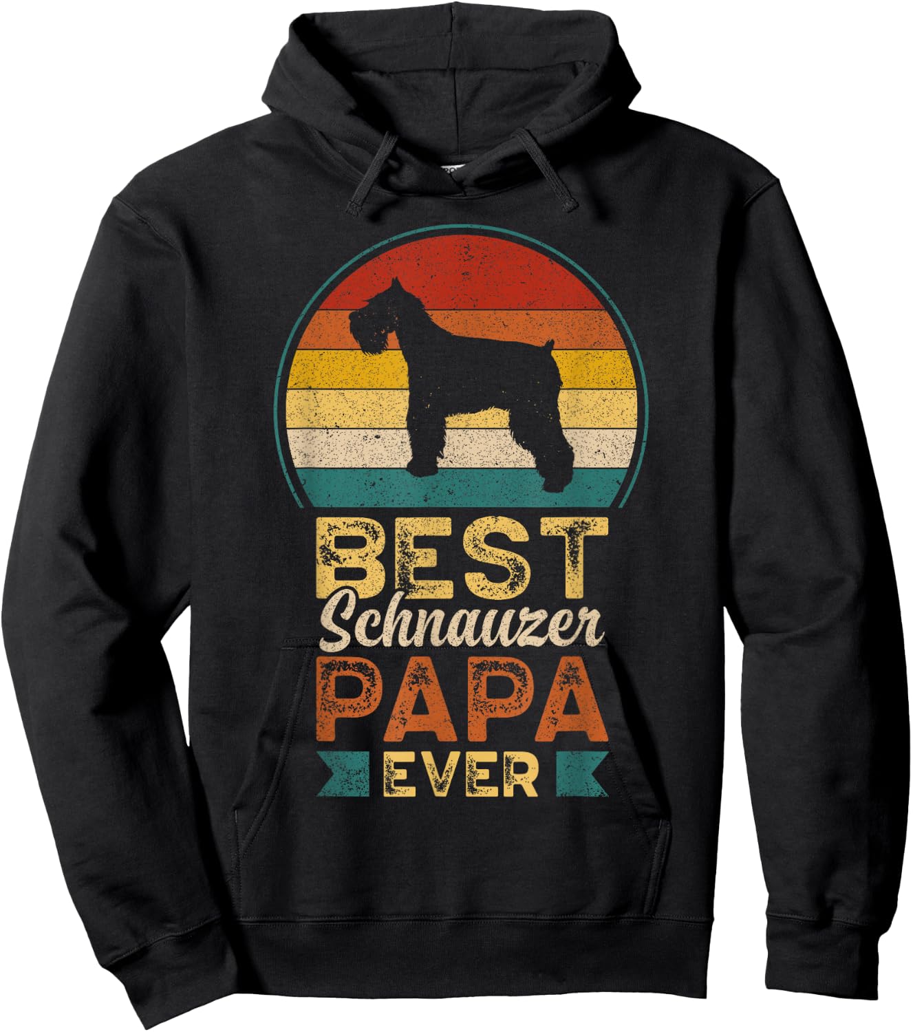 Best Schnauzer Papa Ever, Father's Day, Miniature Schnauzer Hoodie - Hoodie | Black