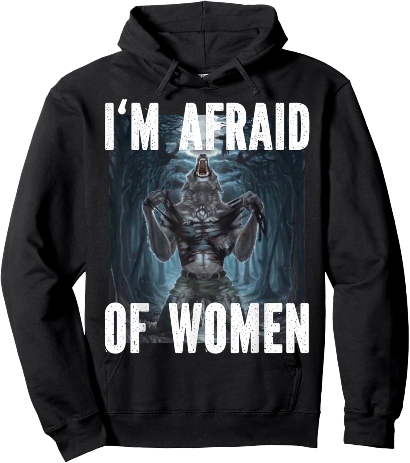 I Heart Werewolfs Alpha Funny Cringe Werewolf Wolf Meme , black Hoodie - Hoodie | Black