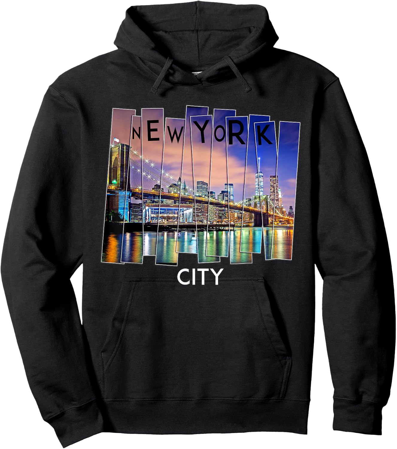 New York City Skyline North America Brooklyn Souvenirs Men Hoodie - Hoodie | Black