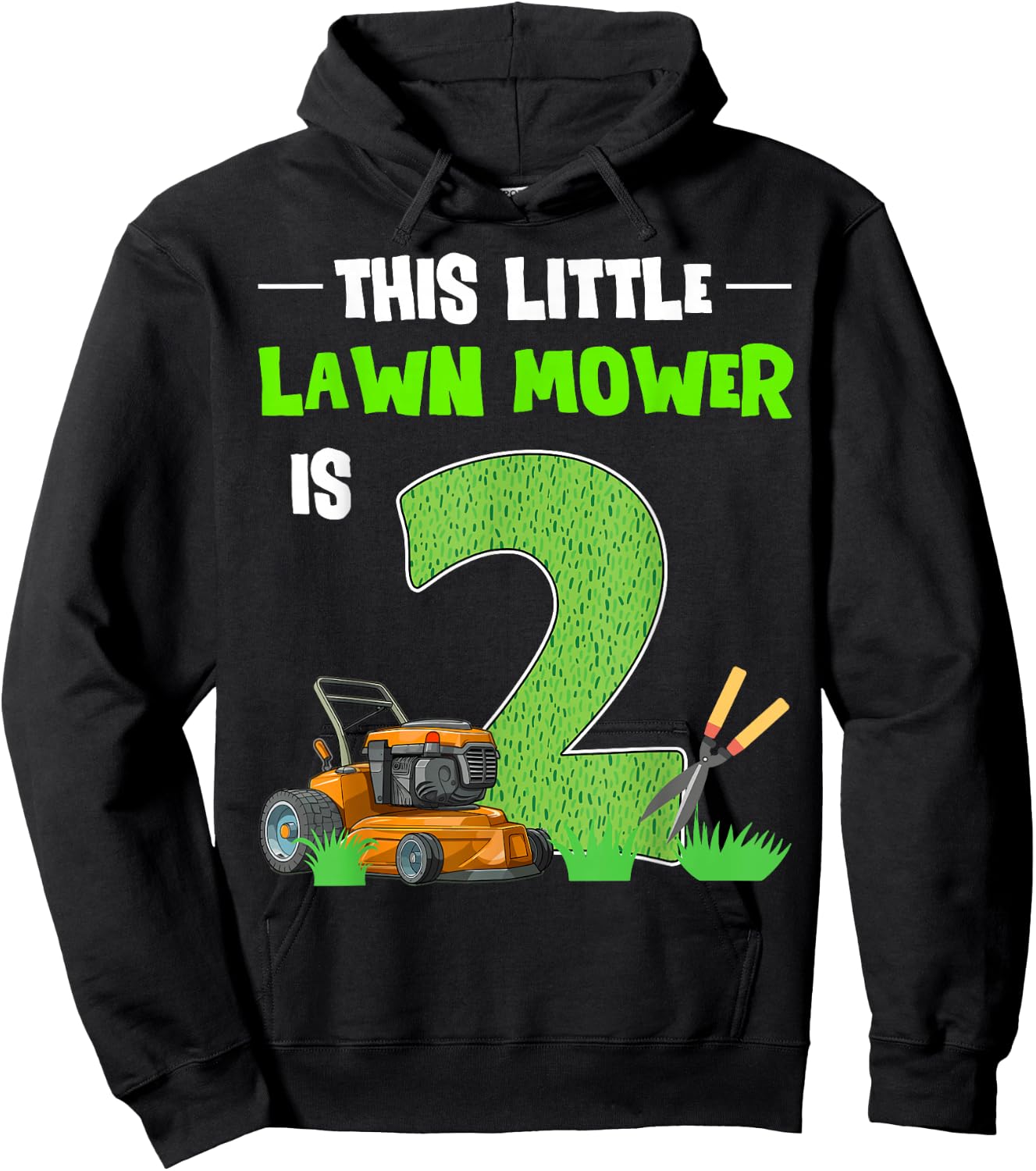 This Little Lawn Mower Is 2 Mowing 2nd Bday 2 Years Old Hoodie - Hoodie | Black