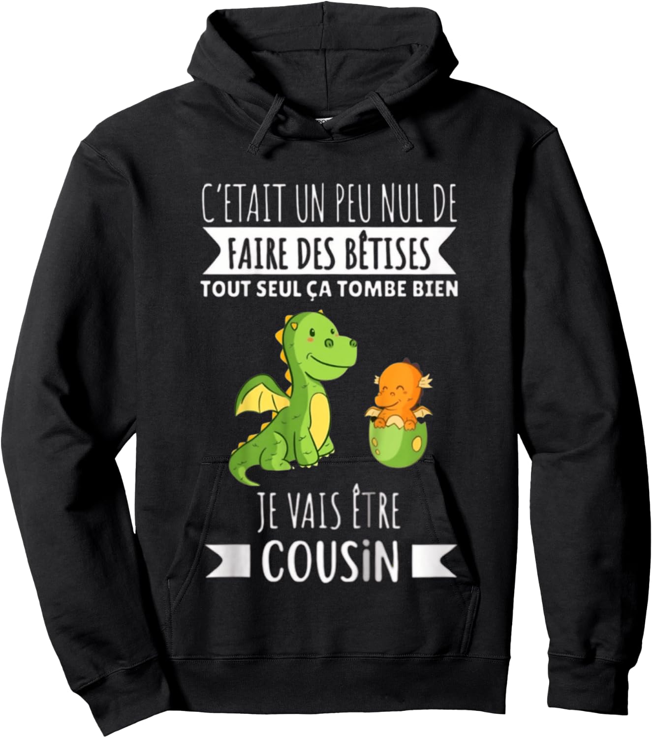 Enfant Future Cousin 2025 Je Vais Etre Cousin , Black, 2 Hoodie - Hoodie | Black