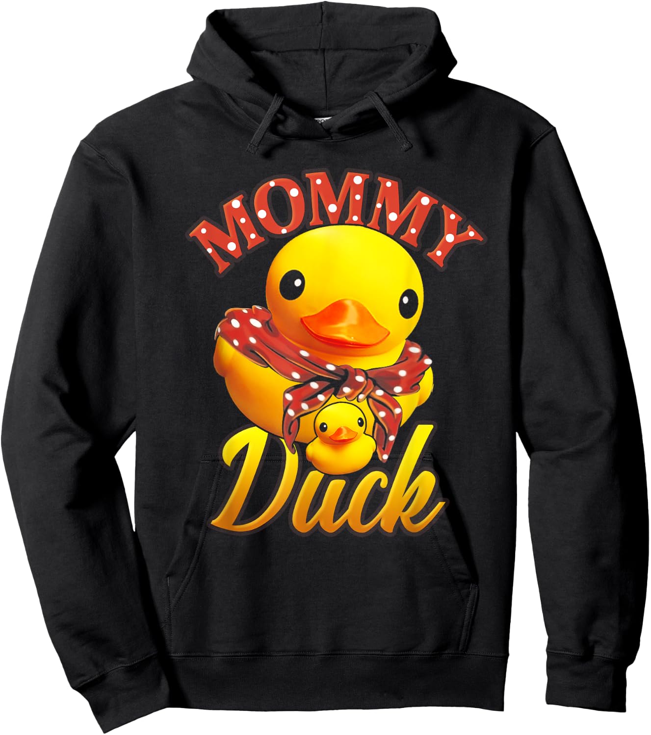 Funny Mommy Duck Mama Mother Rubber Duck Mom Hoodie - Hoodie | Black