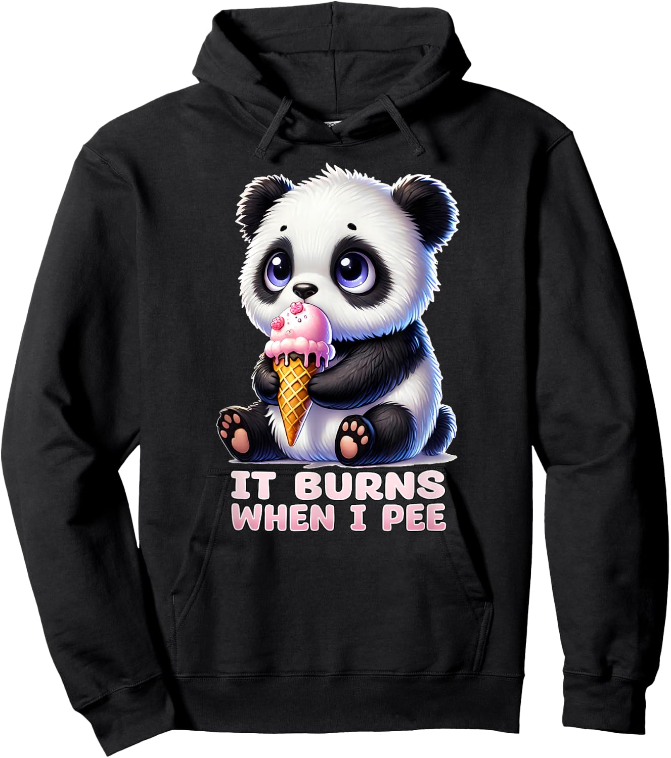 IT BURNS WHEN I PEE Weird Embarrassing Oddly Specific Quirky Hoodie - Hoodie | Black