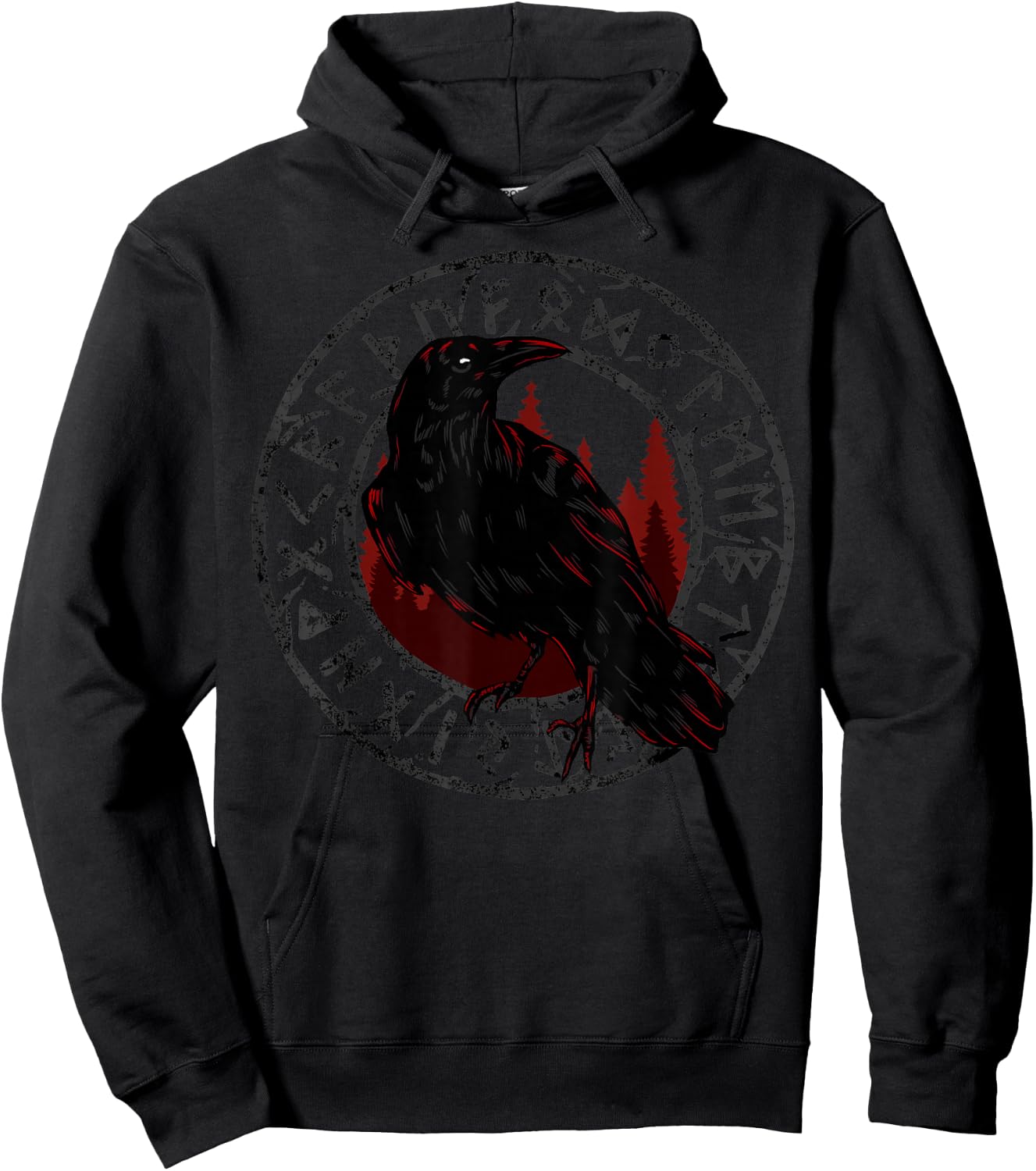 Viking Raven Celtic Mythology Odin Crow Hoodie - Hoodie | Black