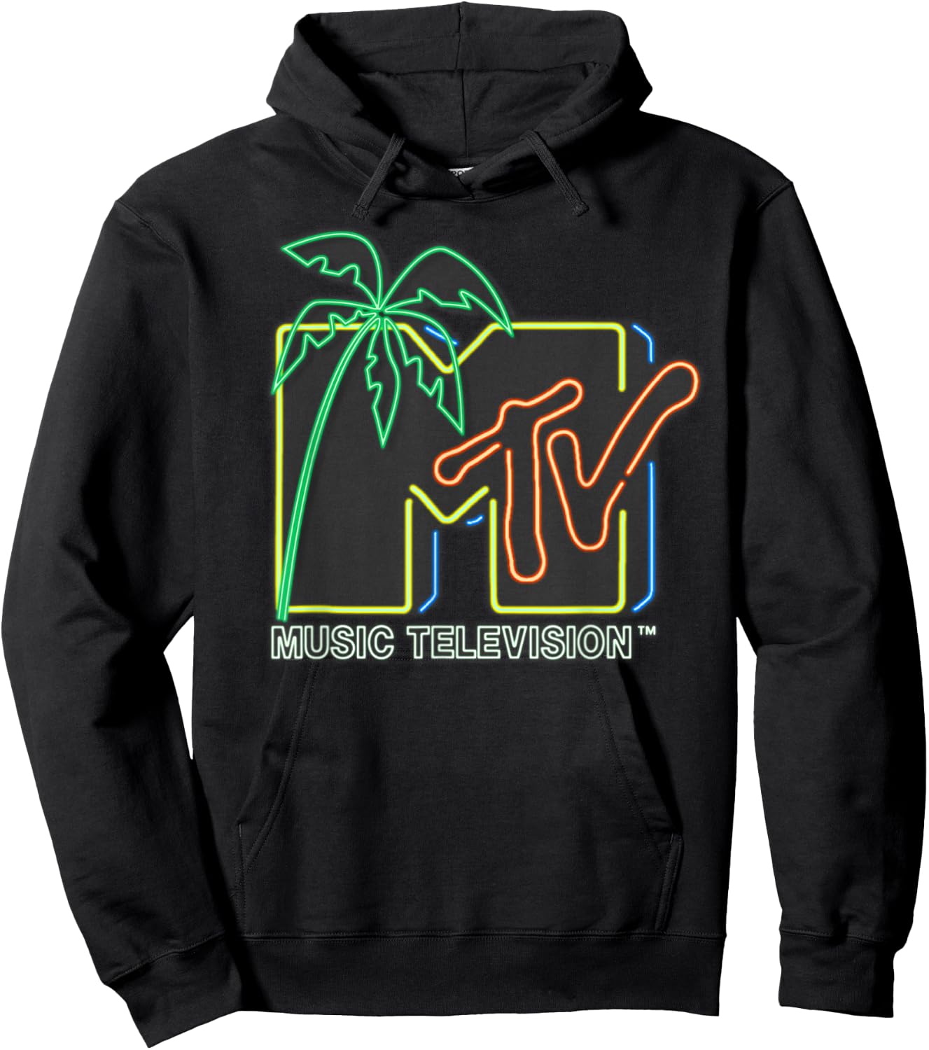MTV - Neon Light Logo Hoodie - Hoodie | Black