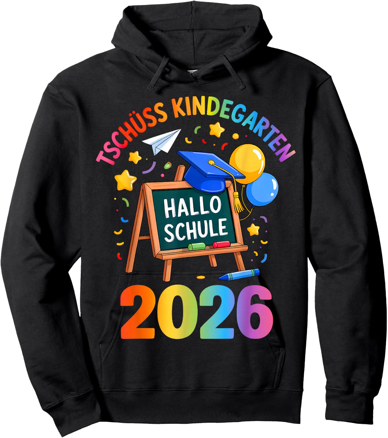 Tschüss Kindergarten Hallo Schule 2026 Kita Abgänger Hoodie - Hoodie | Black