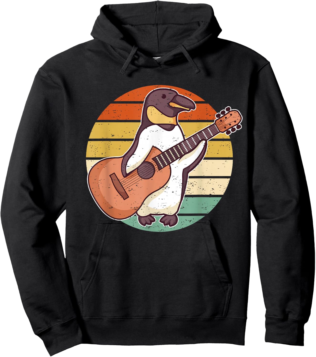 Penguin Guitar Player Guitarist Hoodie - Hoodie | Black