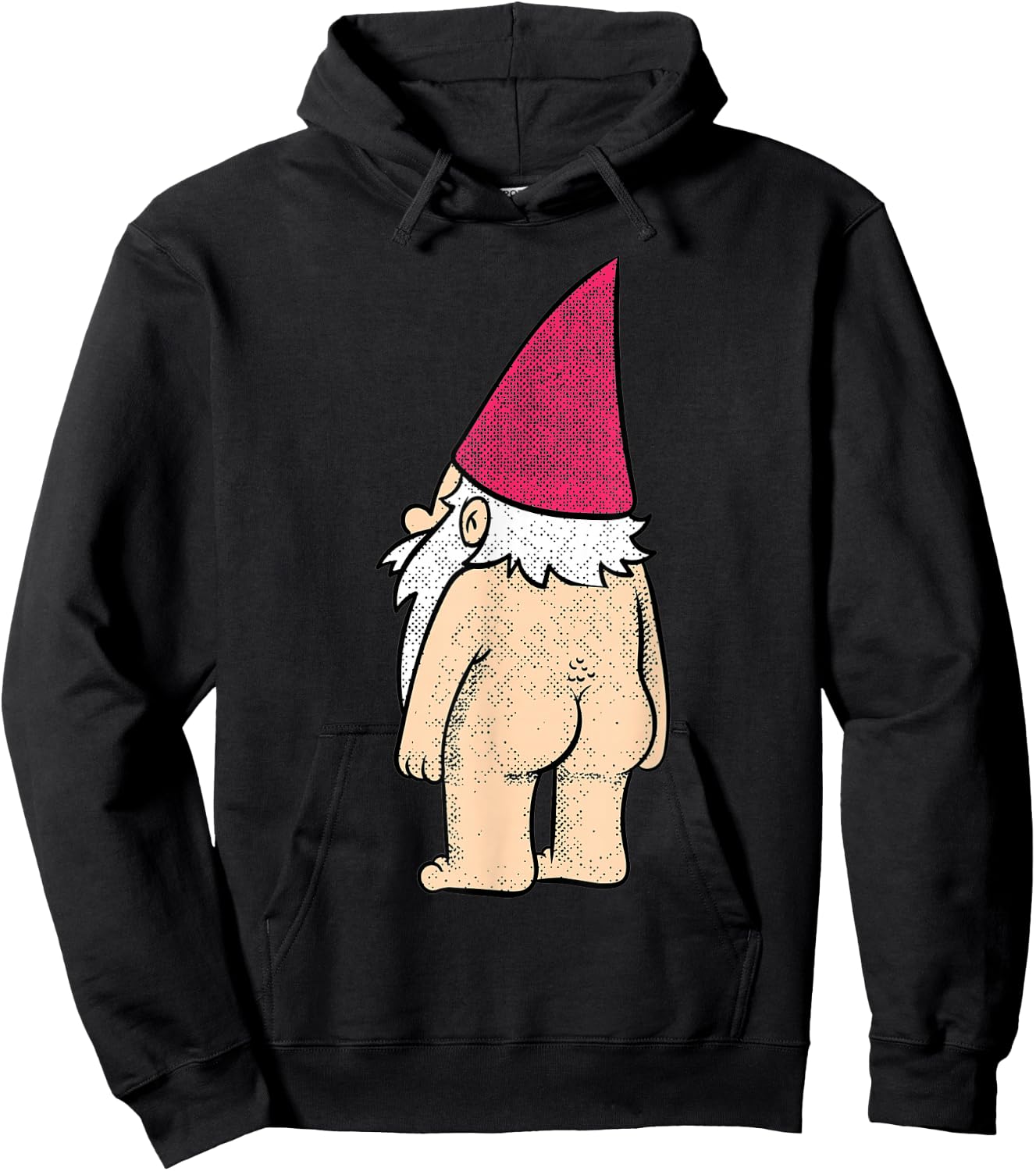 Cheeky Naked Gnome Funny Garden Humor Joke Design Hoodie - Hoodie | Black