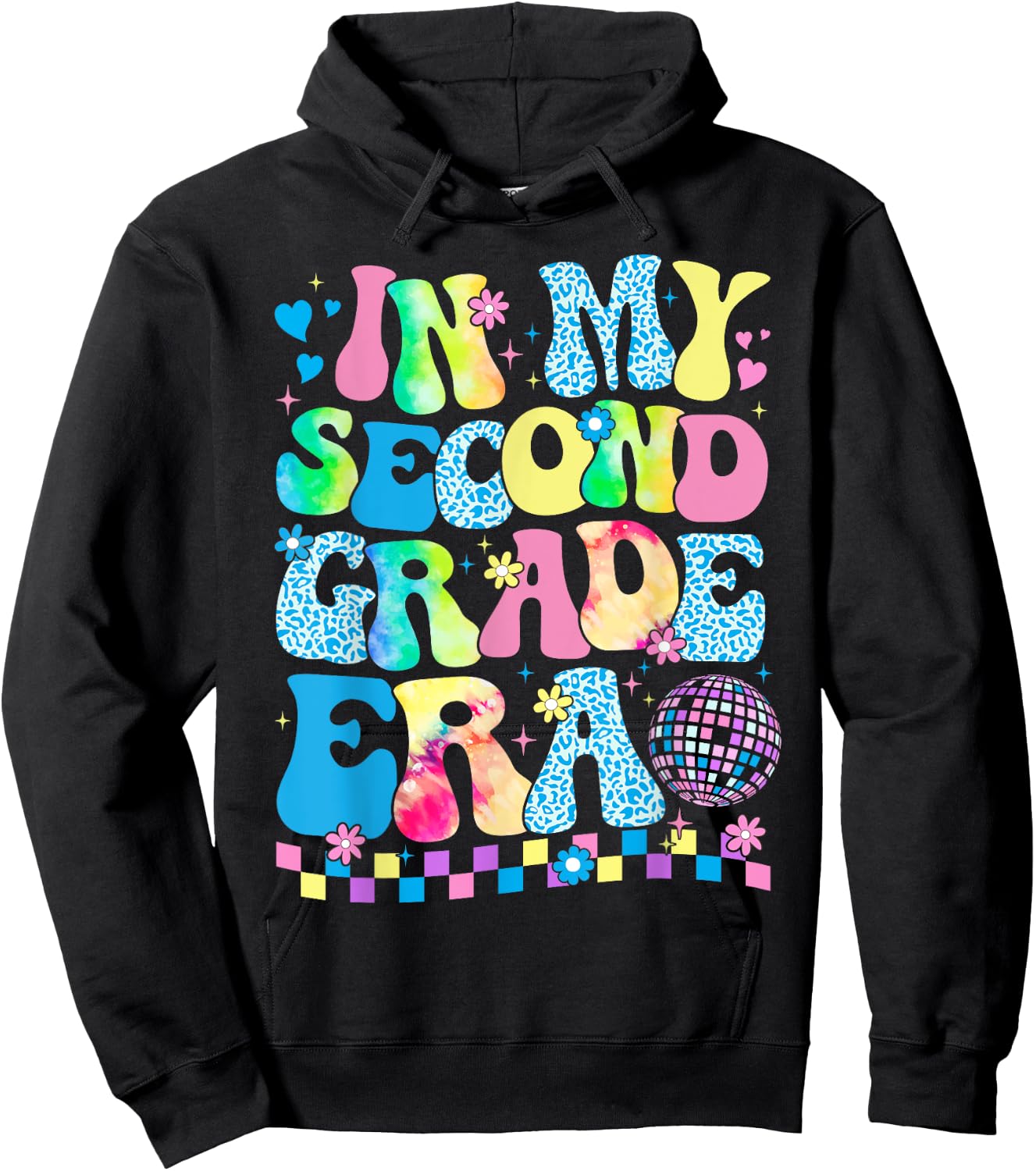 In My Second Grade Era Groovy Back To School Teachers Kids Hoodie - Hoodie | Black