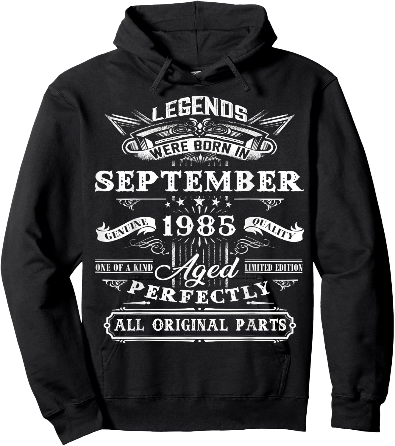Legend Born In September 1985 40th Birthday 40 Years Old Hoodie - Hoodie | Black