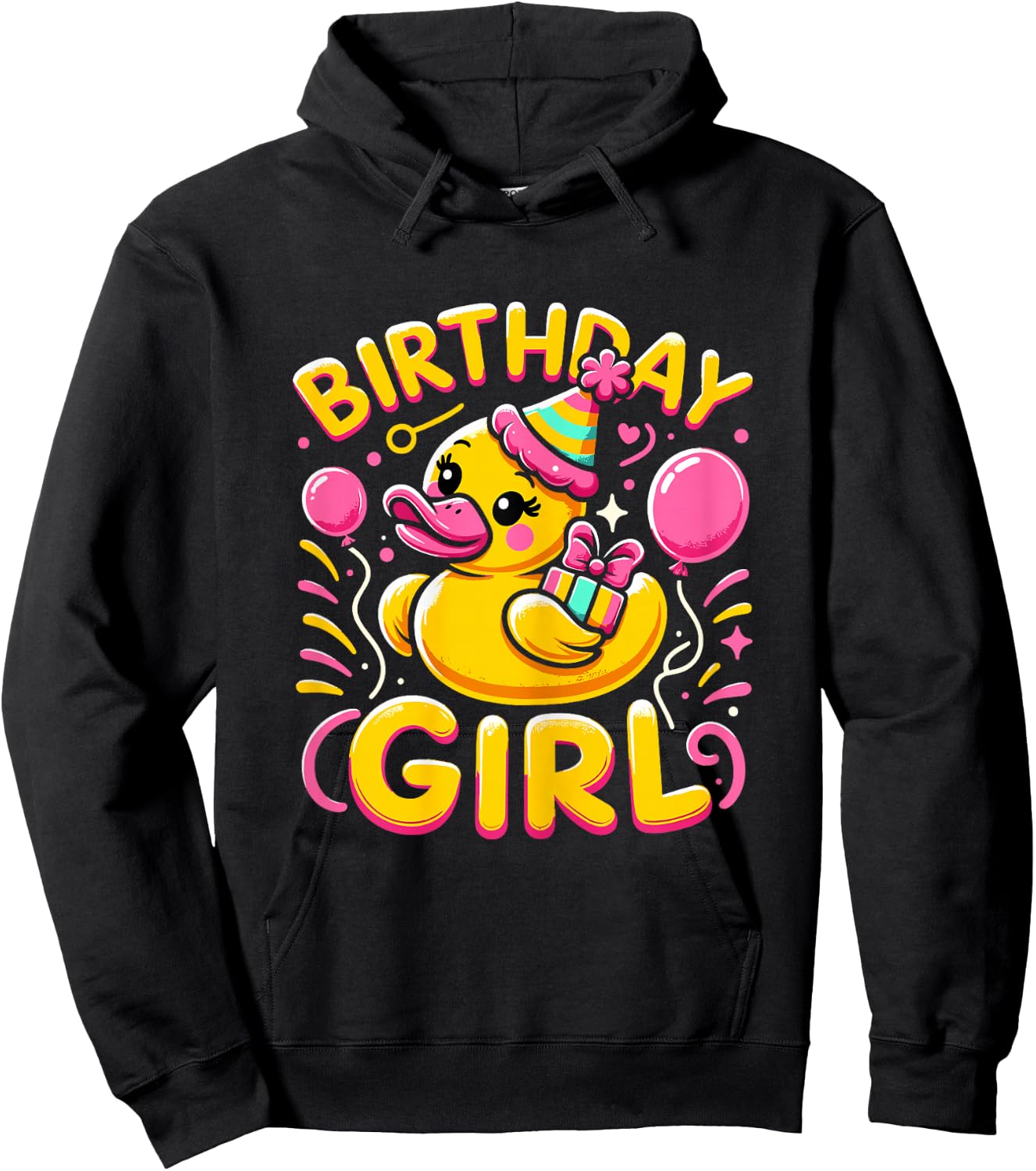 Birthday Girl Rubber Duck Birthday Party Hoodie - Hoodie | Black
