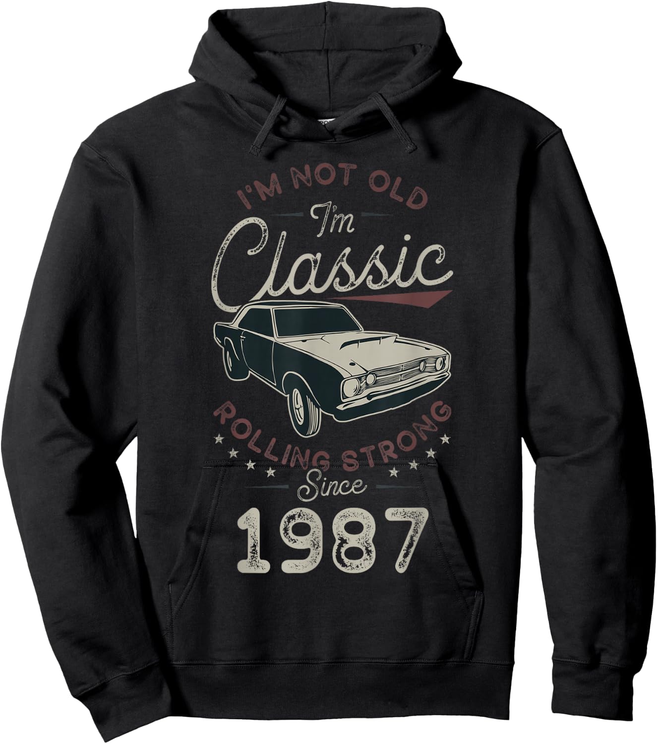 Anniversaire 39 ans Né en 1987 Voiture classique Hoodie - Hoodie | Black