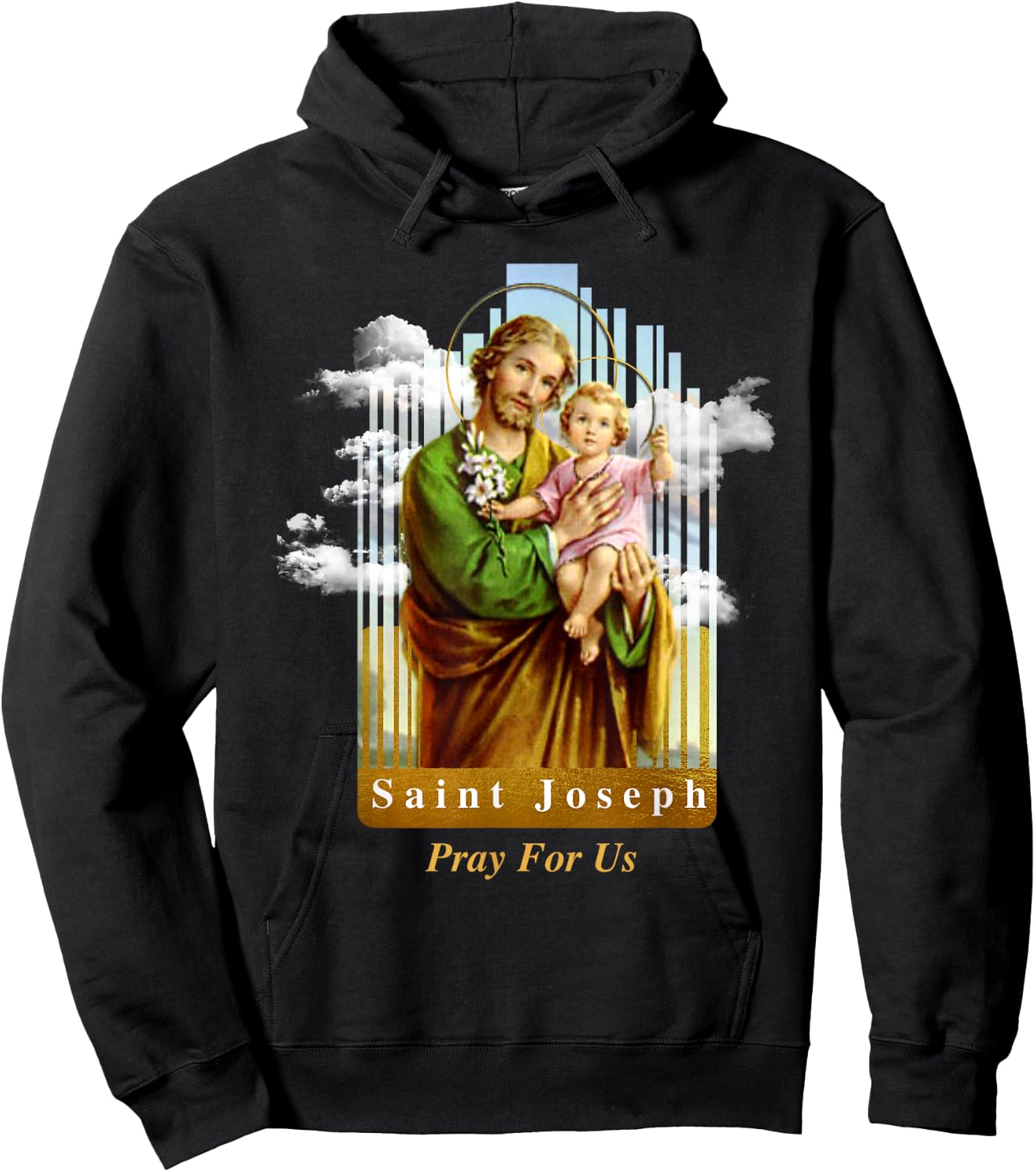 Saint Joseph Catholic Church St. Joseph With Infant Jesus Hoodie - Hoodie | Black