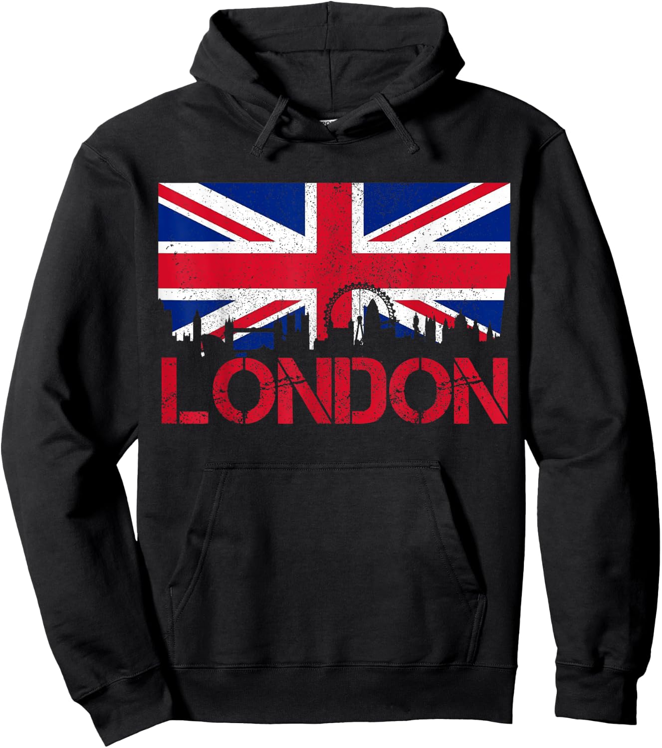London Skyline UK England Union Jack Hoodie - Hoodie | Black