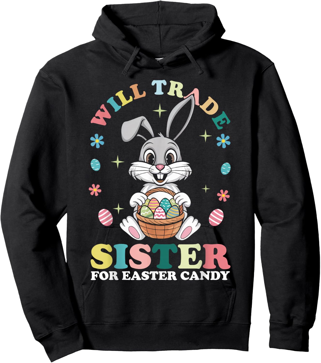 Funny Family Will Trade Sister For Easter Candy Kids Boys Hoodie - Hoodie | Black