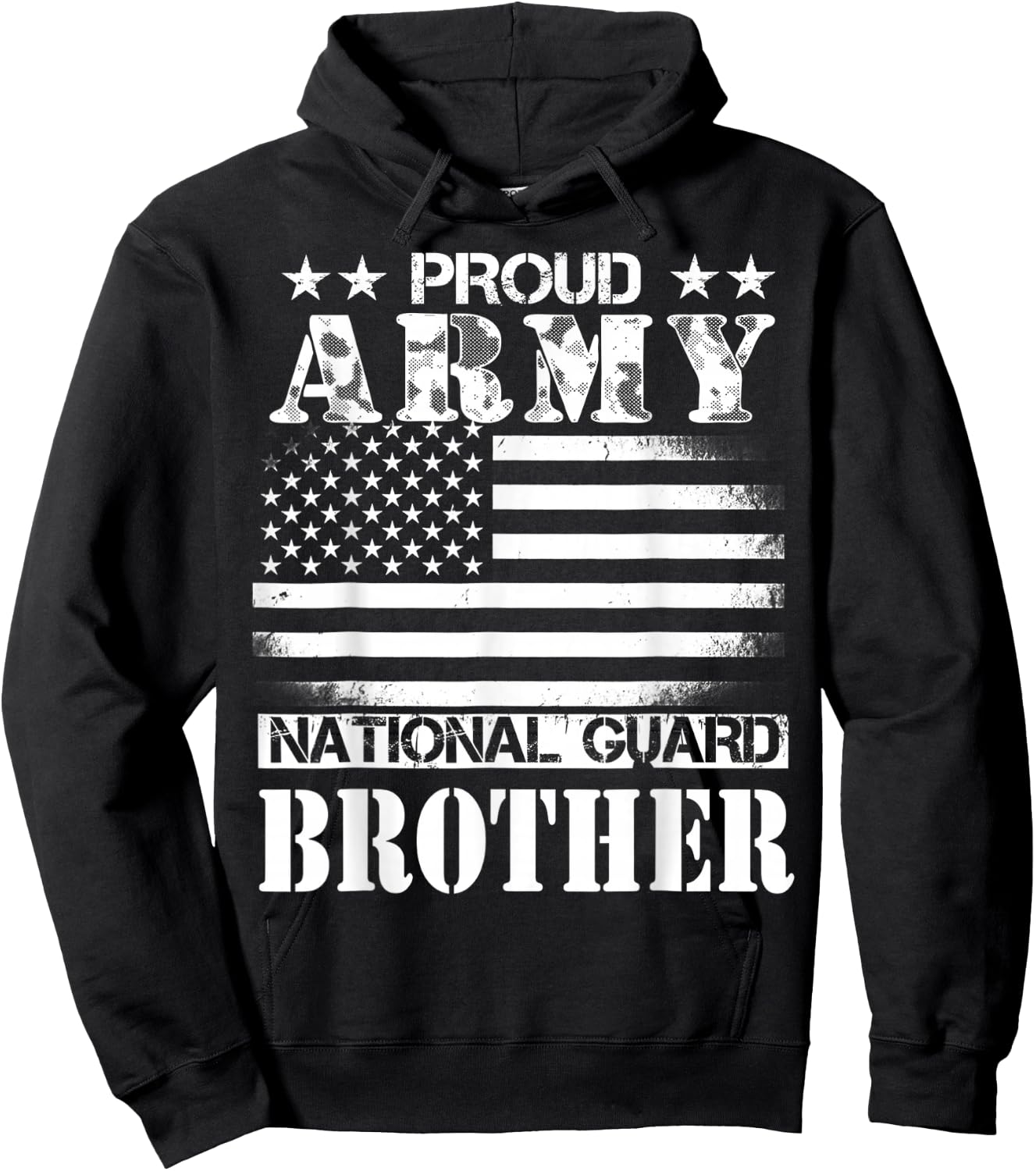 Proud Army National Guard Brother U.S. Military Hoodie - Hoodie | Black