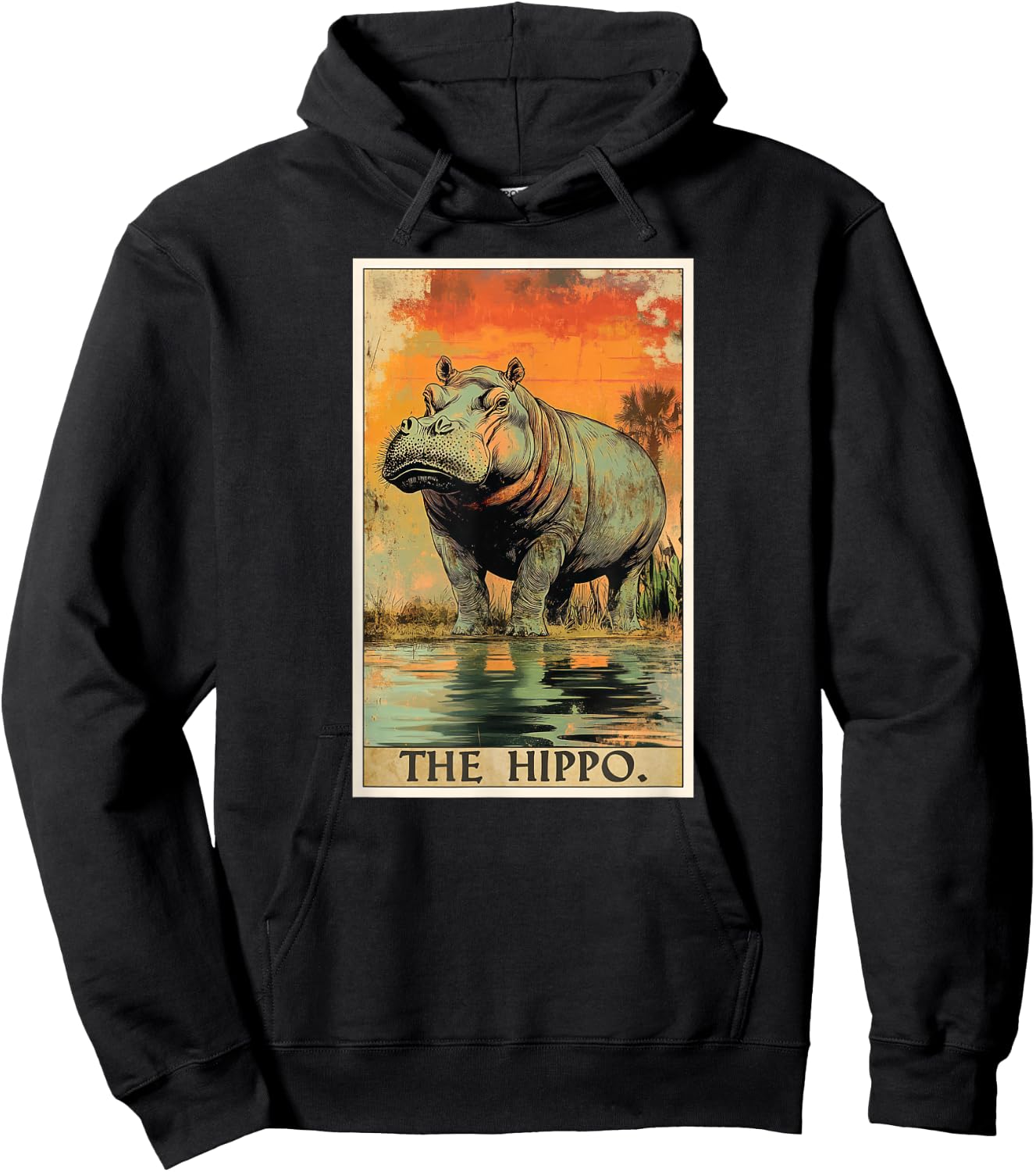 Hippo Tarot Card Hippos Hippo Hoodie - Hoodie | Black