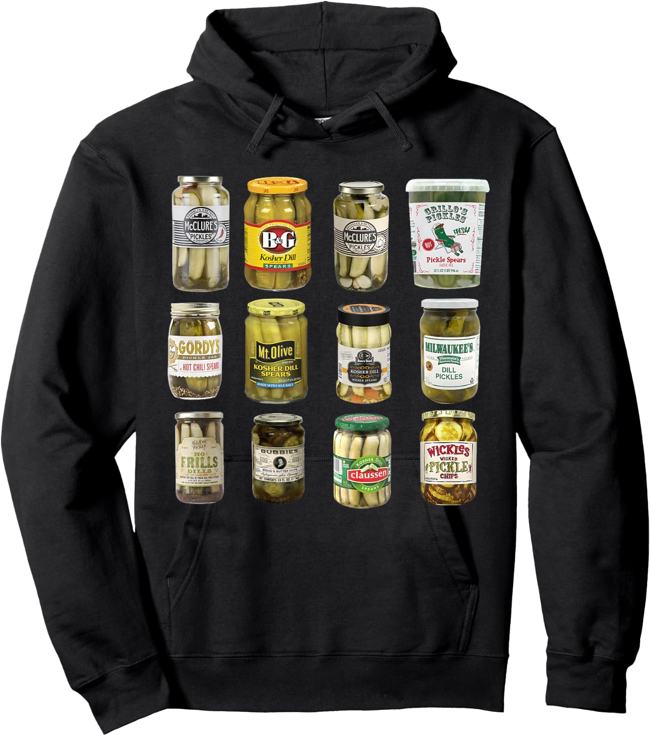 Vintage Canned Pickles Lover Funny Trendy Women's Men's Clothing , black Hoodie - Hoodie | Black