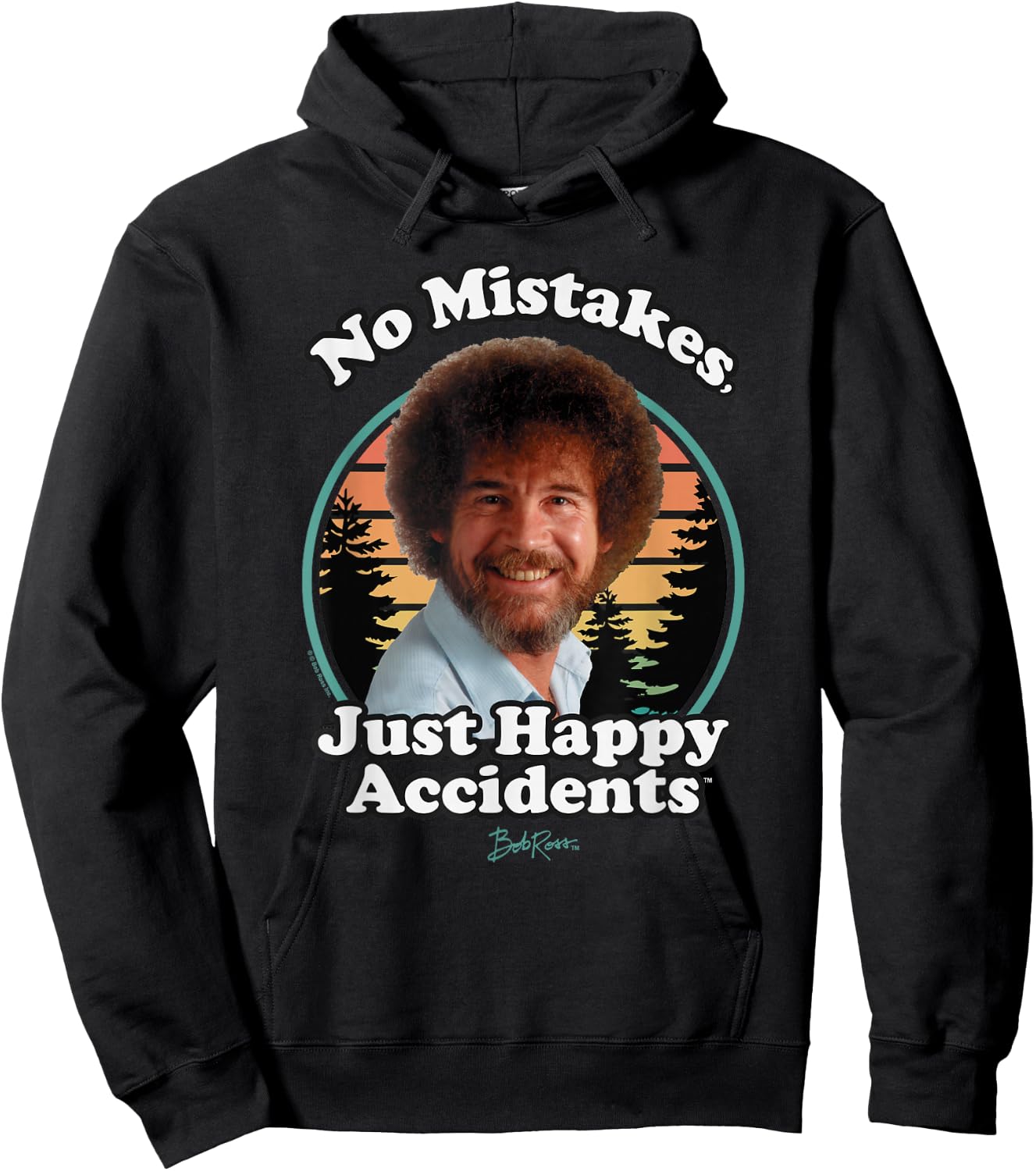 Bob Ross Happy Retro Hoodie - Hoodie | Black