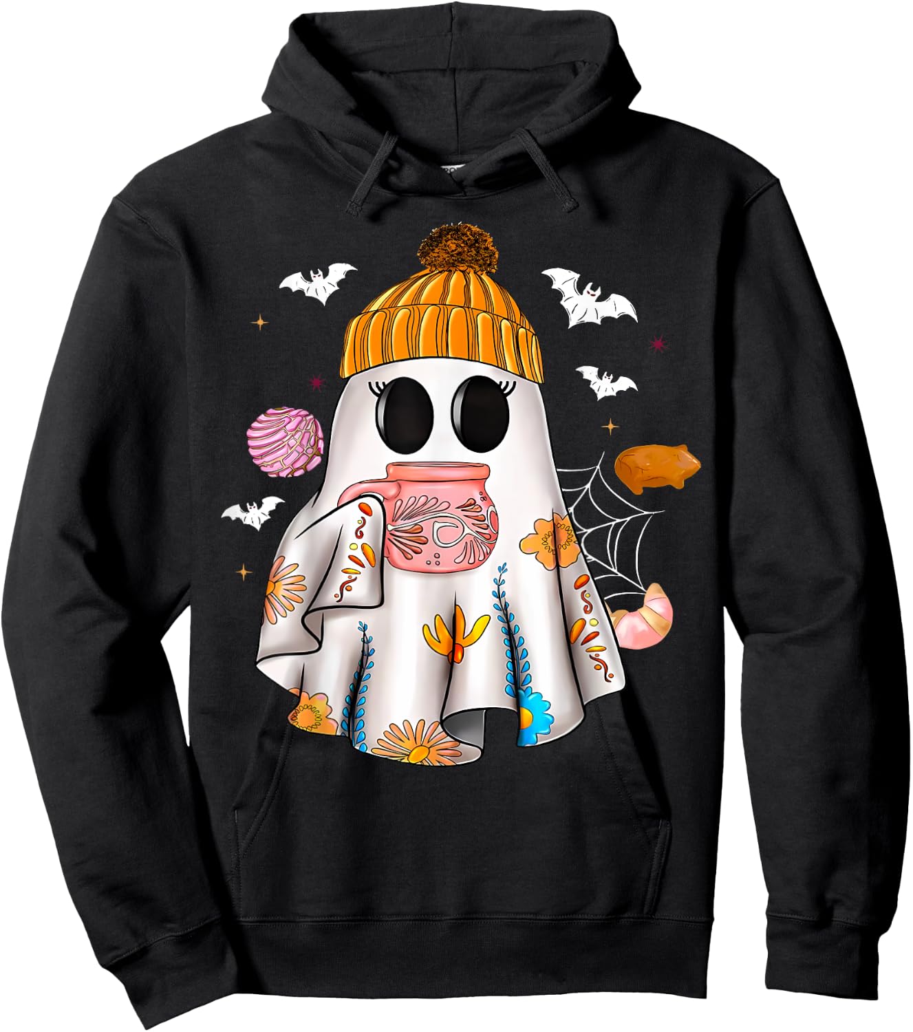 Ghost Spanish Halloween Mexican Spooky Conchas And Cucuys Hoodie - Hoodie | Black