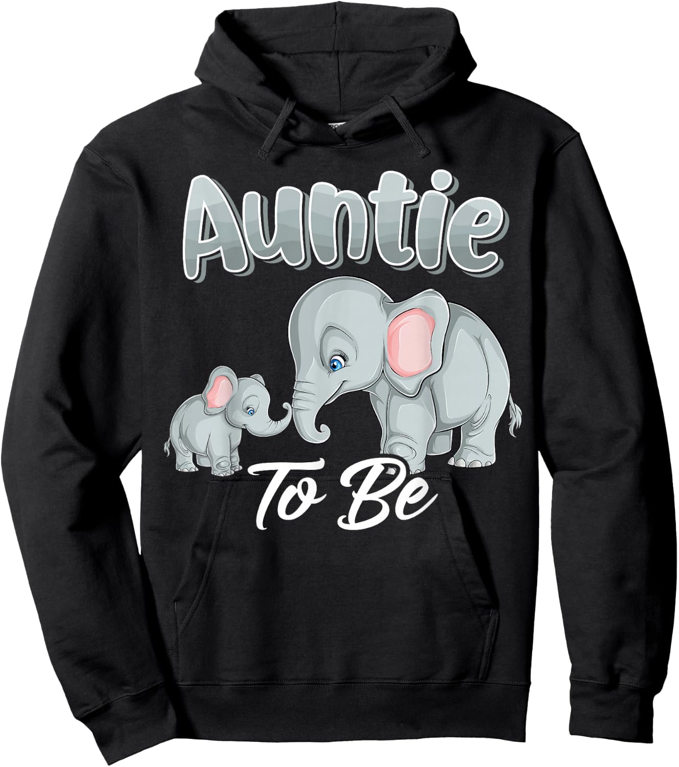 Soon Auntie to Be Elephants for Baby Shower Gender Reveal Hoodie - Hoodie | Black