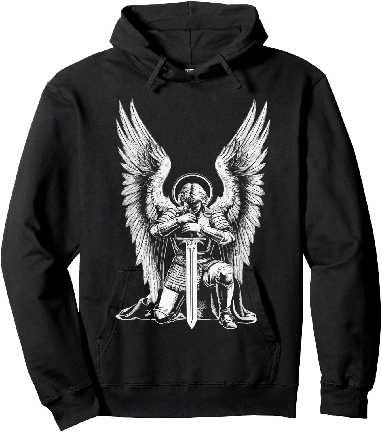 Archangel Catholic Religion Christianity Guardian Angel Hoodie - Hoodie | Black