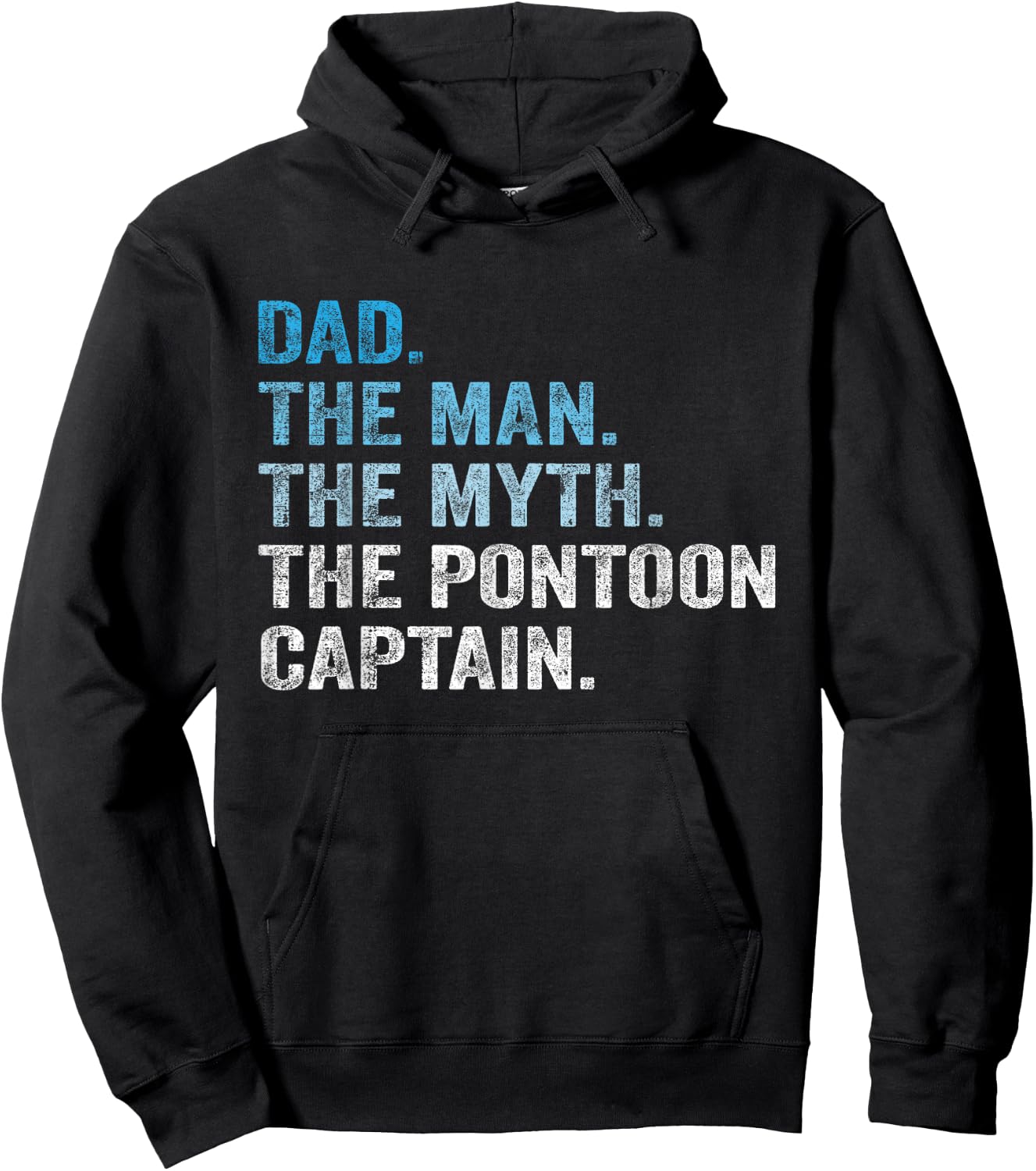 Dad Man Myth Pontoon Captain Funny Father's day Pontoon Hoodie - Hoodie | Black