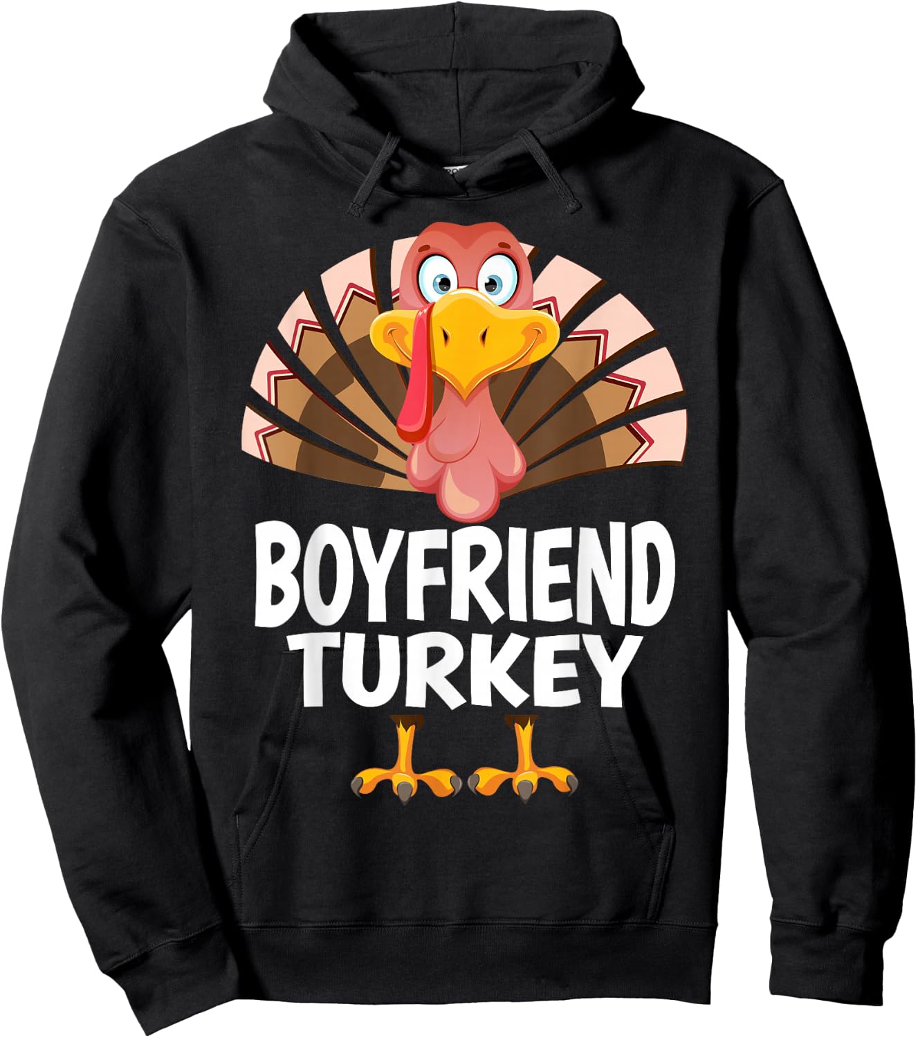Thanksgiving Boyfriend Turkey Matching Pajama Hoodie - Hoodie | Black