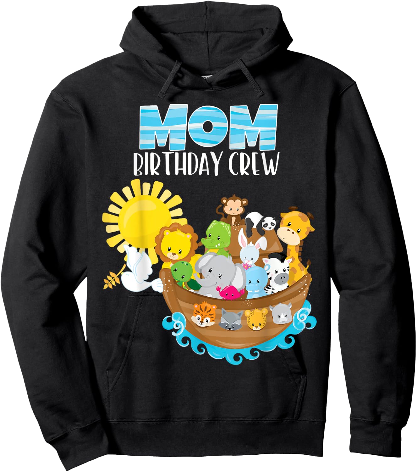 Noah's Ark Birthday Party Mom Birthday Crew Toddler Bday Hoodie - Hoodie | Black