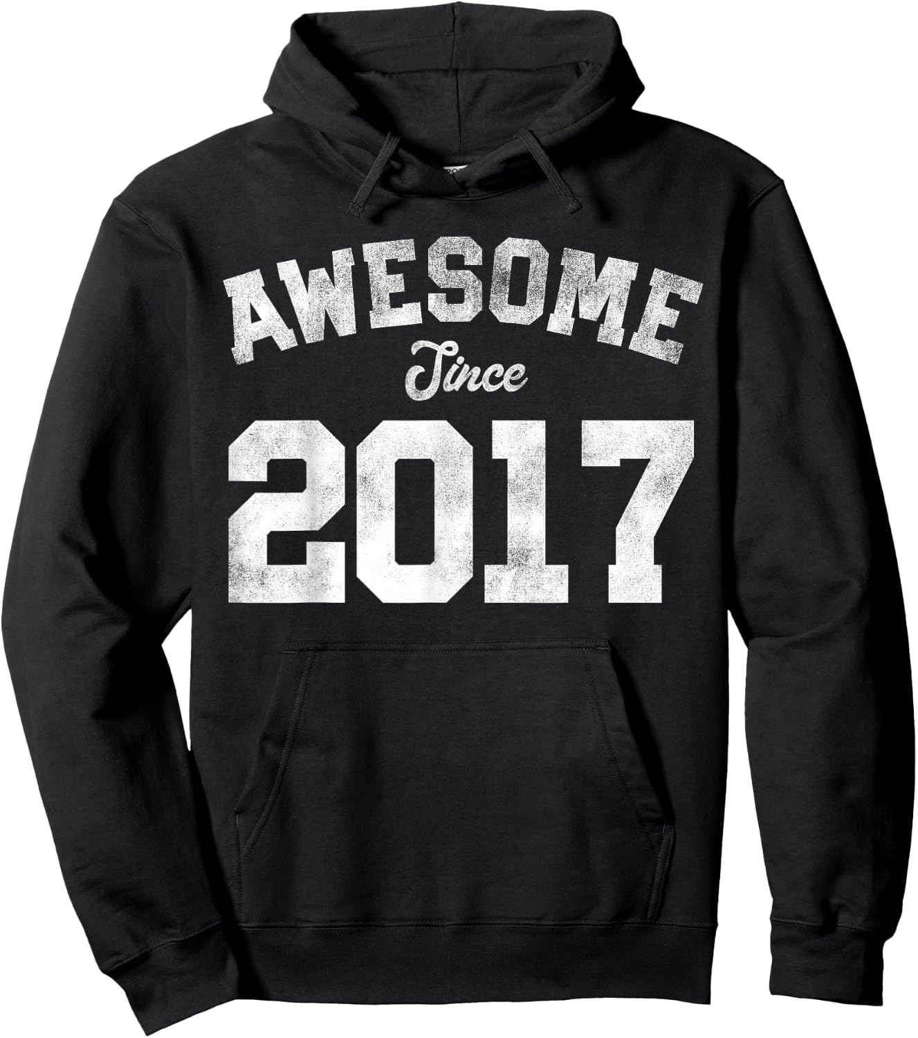 Awesome Since 2017 9th Birthday 9 Years Old - Retro Hoodie - Hoodie | Black