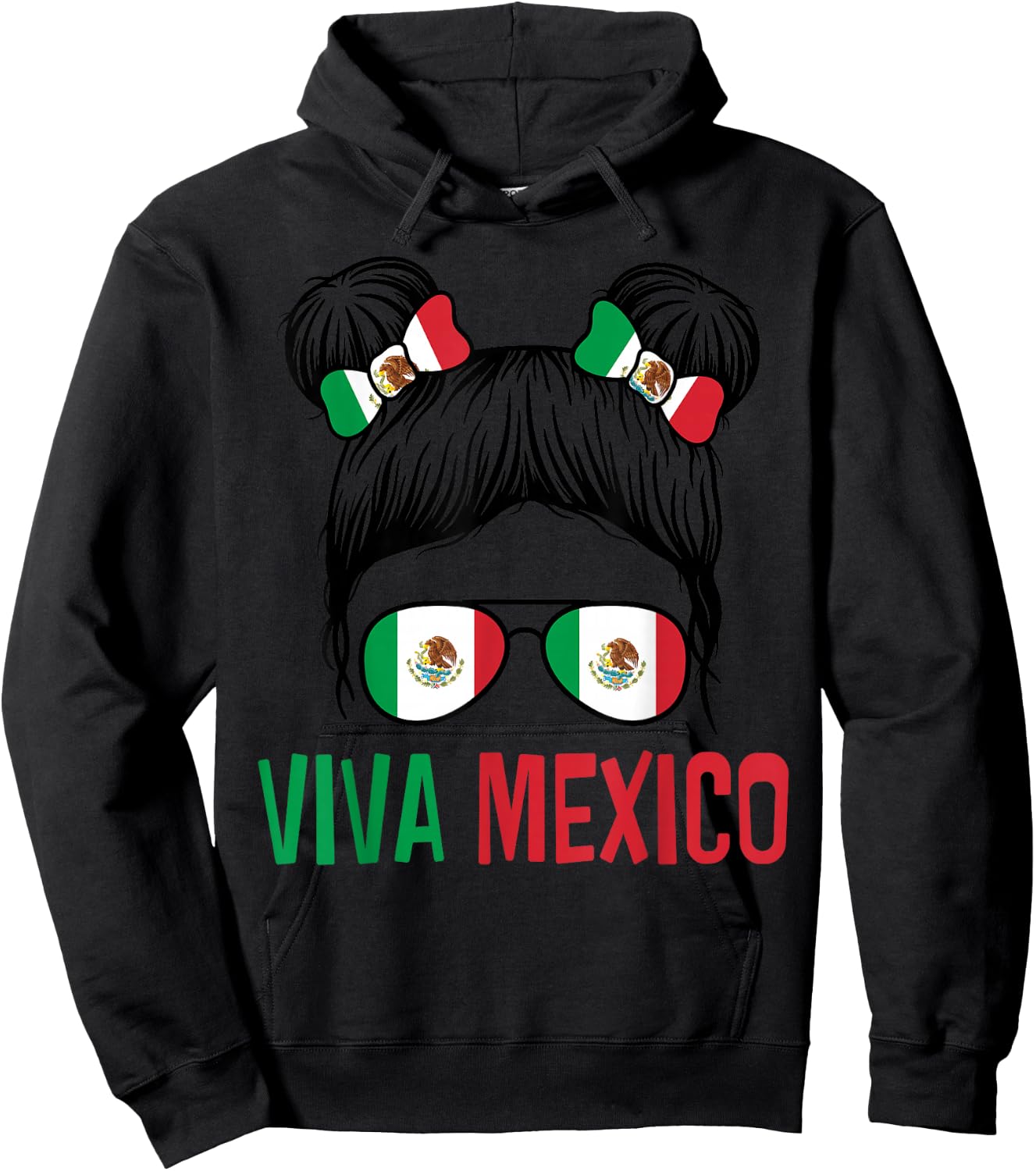 Viva Mexico Shirt Kids Girls Independence Day Mexican Flag Hoodie - Hoodie | Black