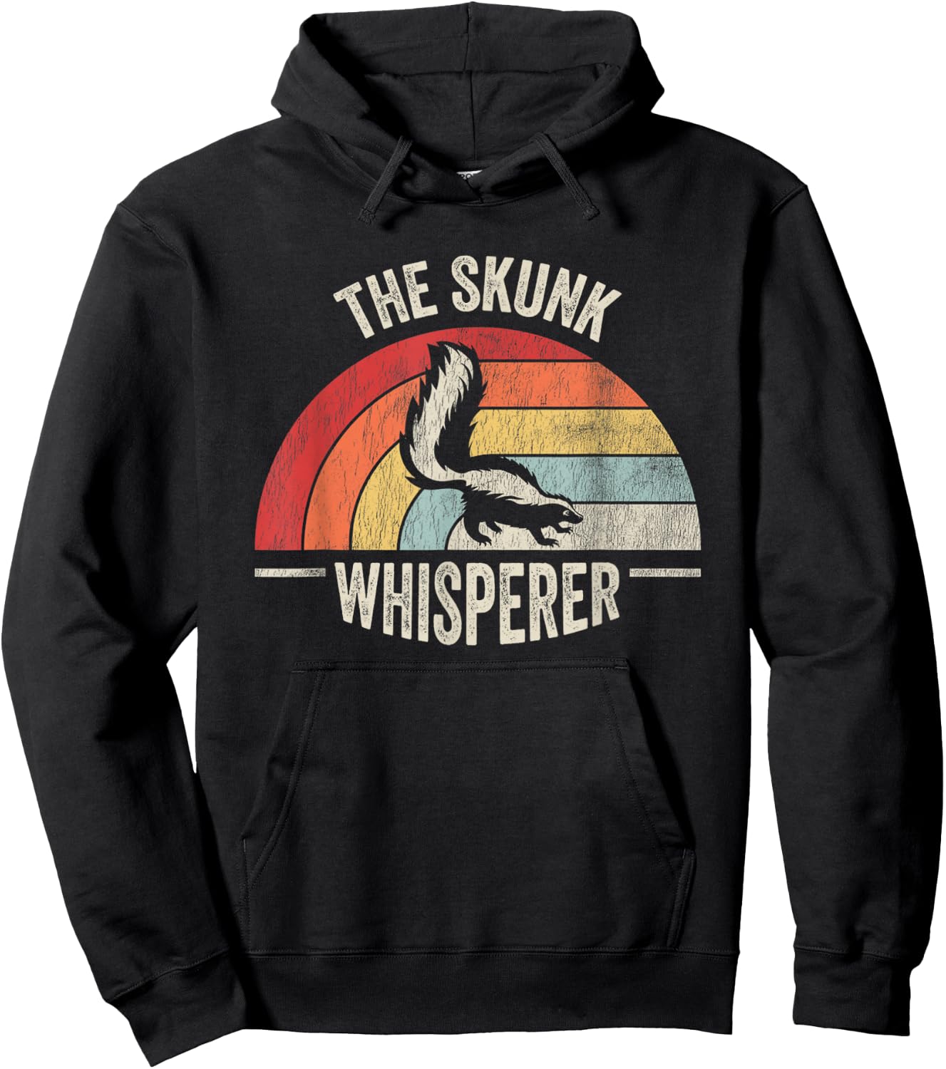 The Skunk Whisperer Rainbow Vintage Art Hoodie - Hoodie | Black
