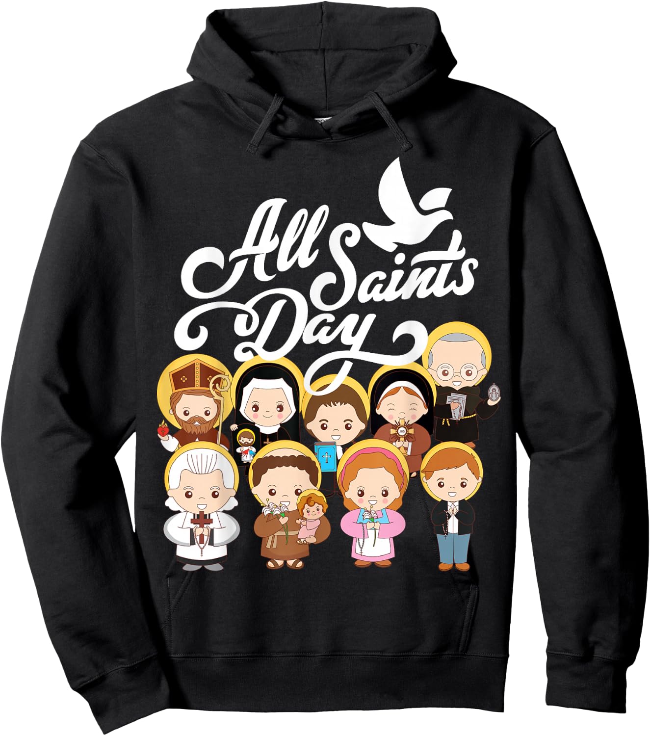All Saints Day Catholic St Anthony Faustina Kolbe Goretti Hoodie - Hoodie | Black
