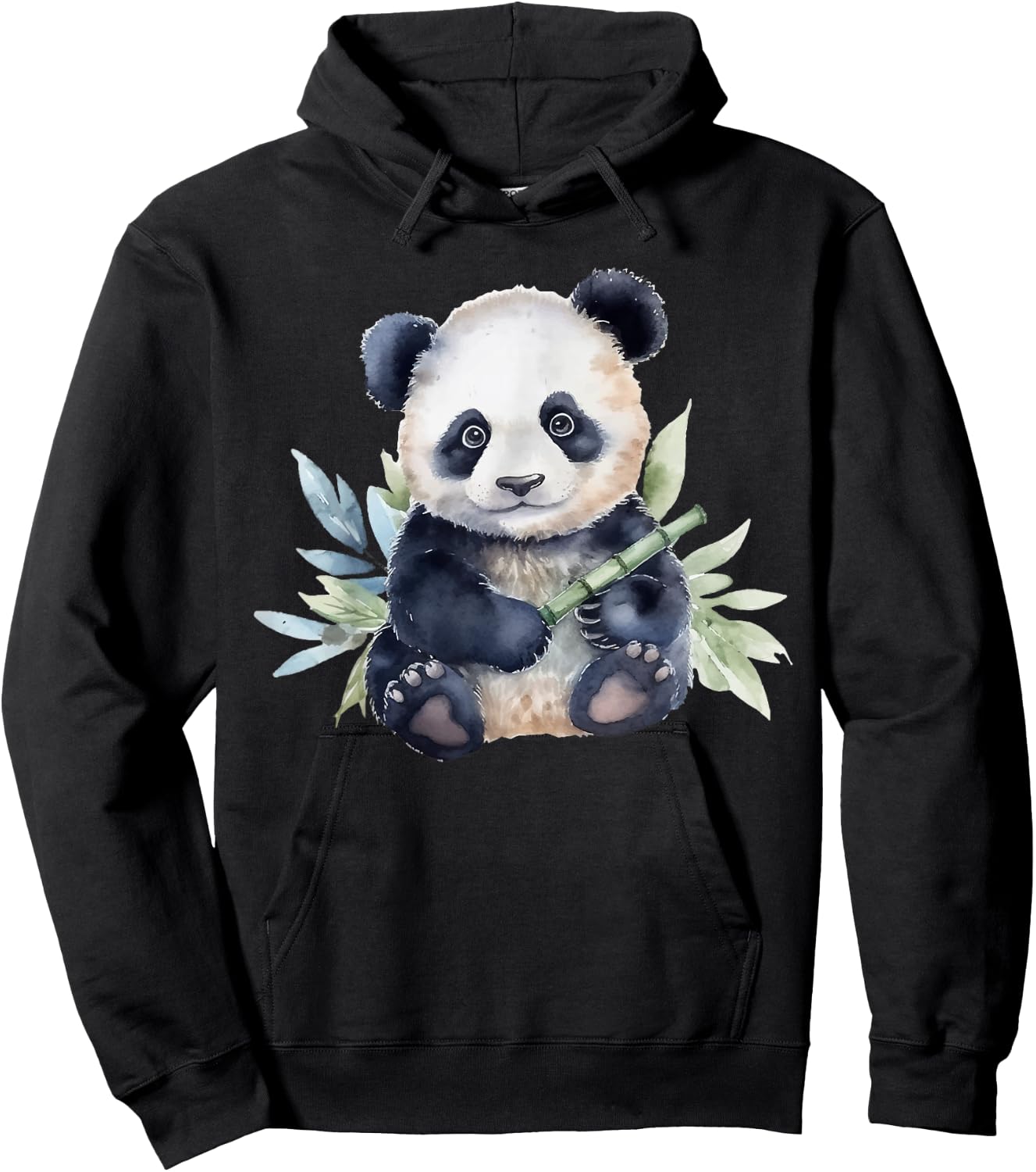 Watercolor Panda Hoodie - Hoodie | Black