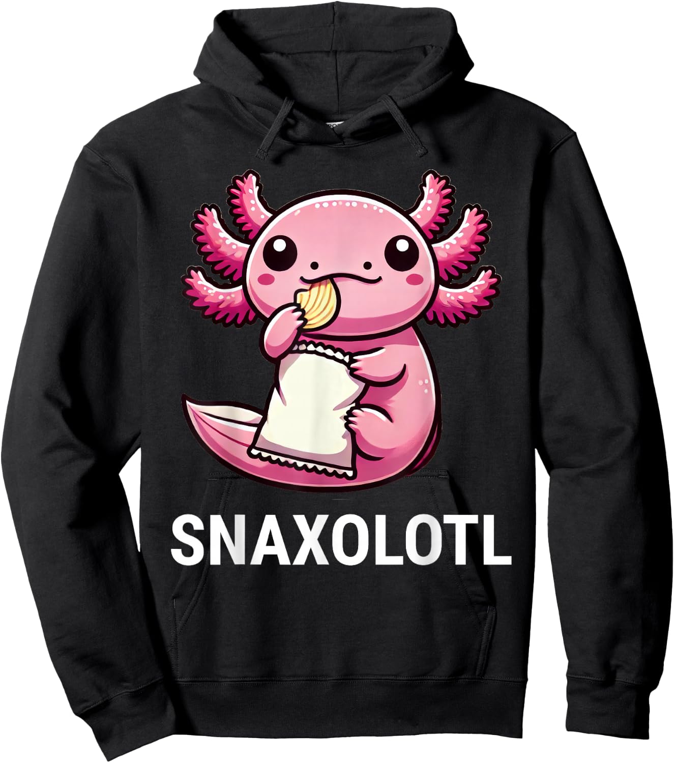 Snaxolotl Axolotl Chips Snacks Funny Hoodie - Hoodie | Black