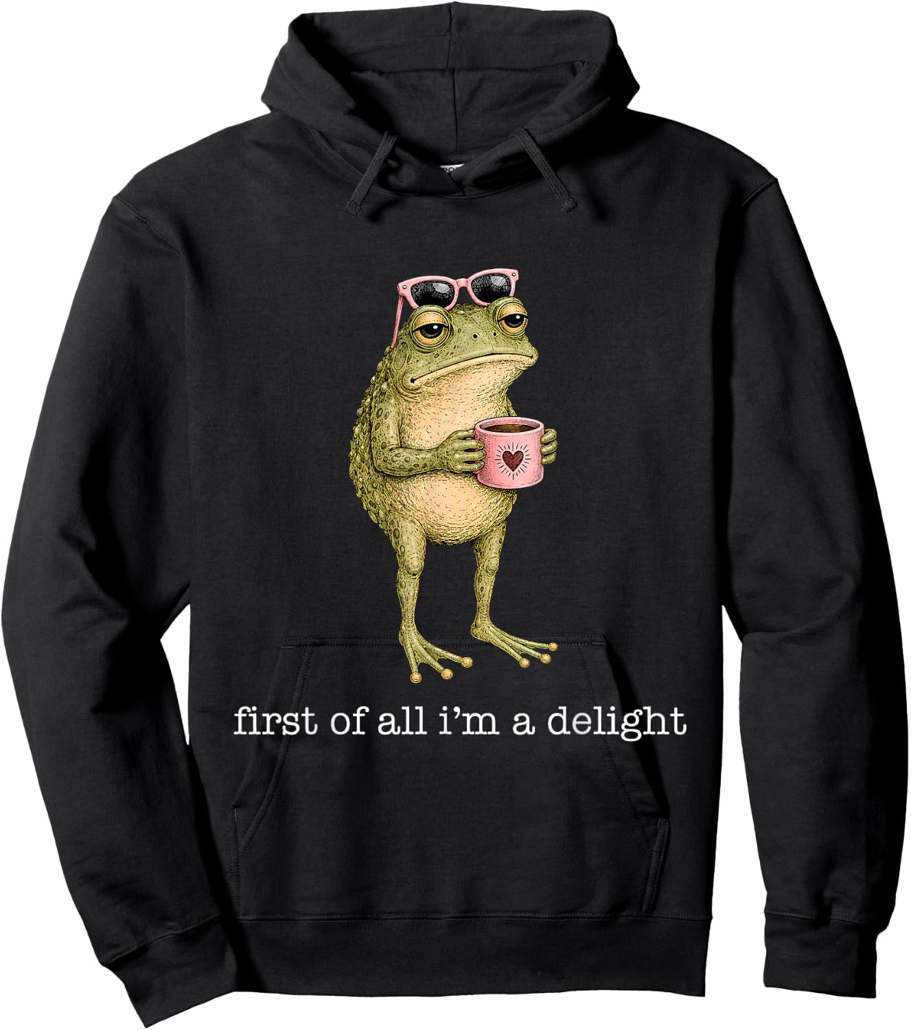 First of All I'm A Delight Funny Frog Sarcastic Men Women Hoodie - Hoodie | Black