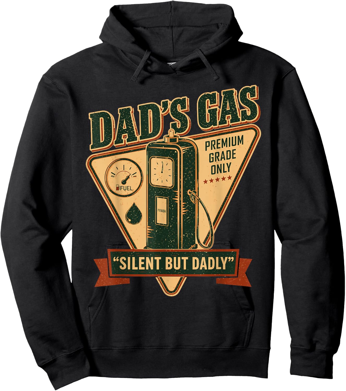 Silent But Dadly Funny Father's Day Fart Dad Farting Vintage Hoodie - Hoodie | Black