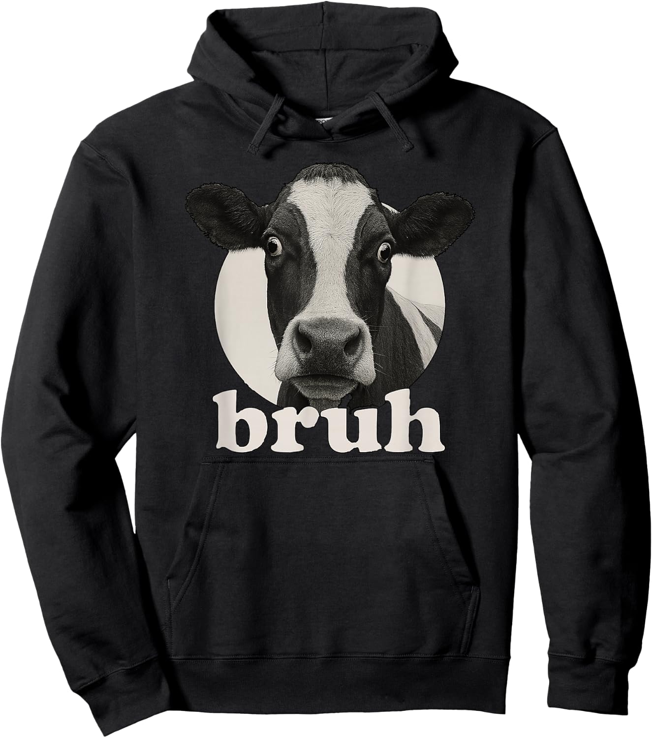 Funny Cow Bruh Humor Meme Zoo Day Boys Girls Hoodie - Hoodie | Black