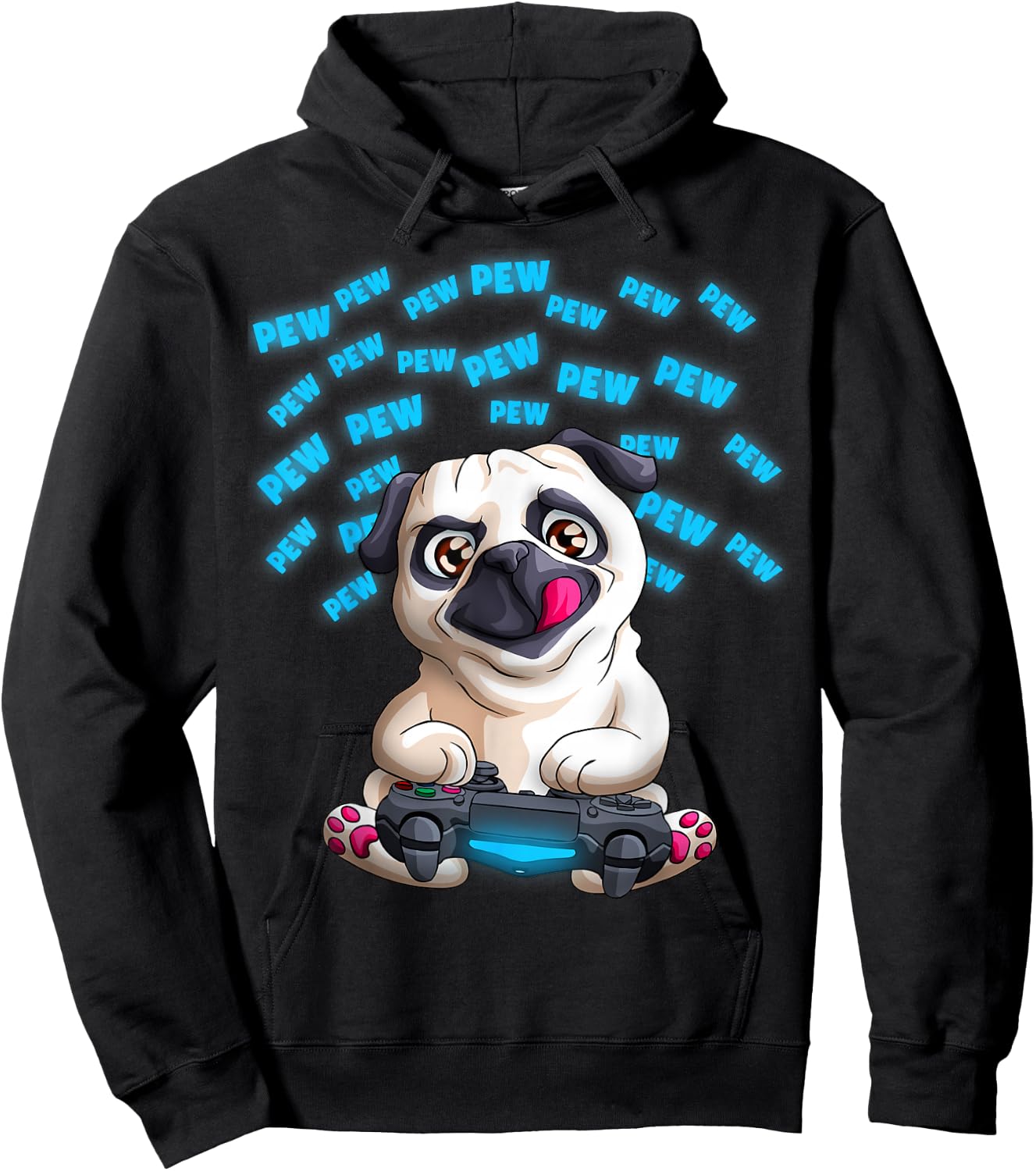 Blinkies Pew Gamers Pug Funny PewPewPew Video Gaming Pugs Gift Hoodie - Hoodie | Black