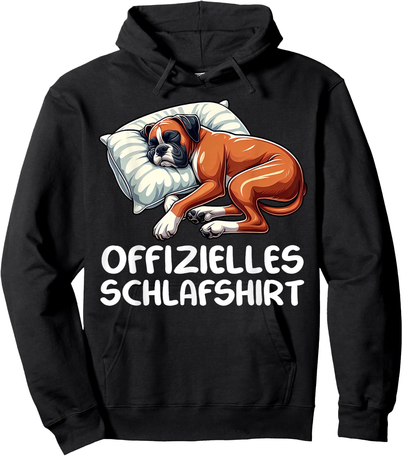 Official Sleep Shirt Boxer Dog Lover Dog , black Hoodie - Hoodie | Black