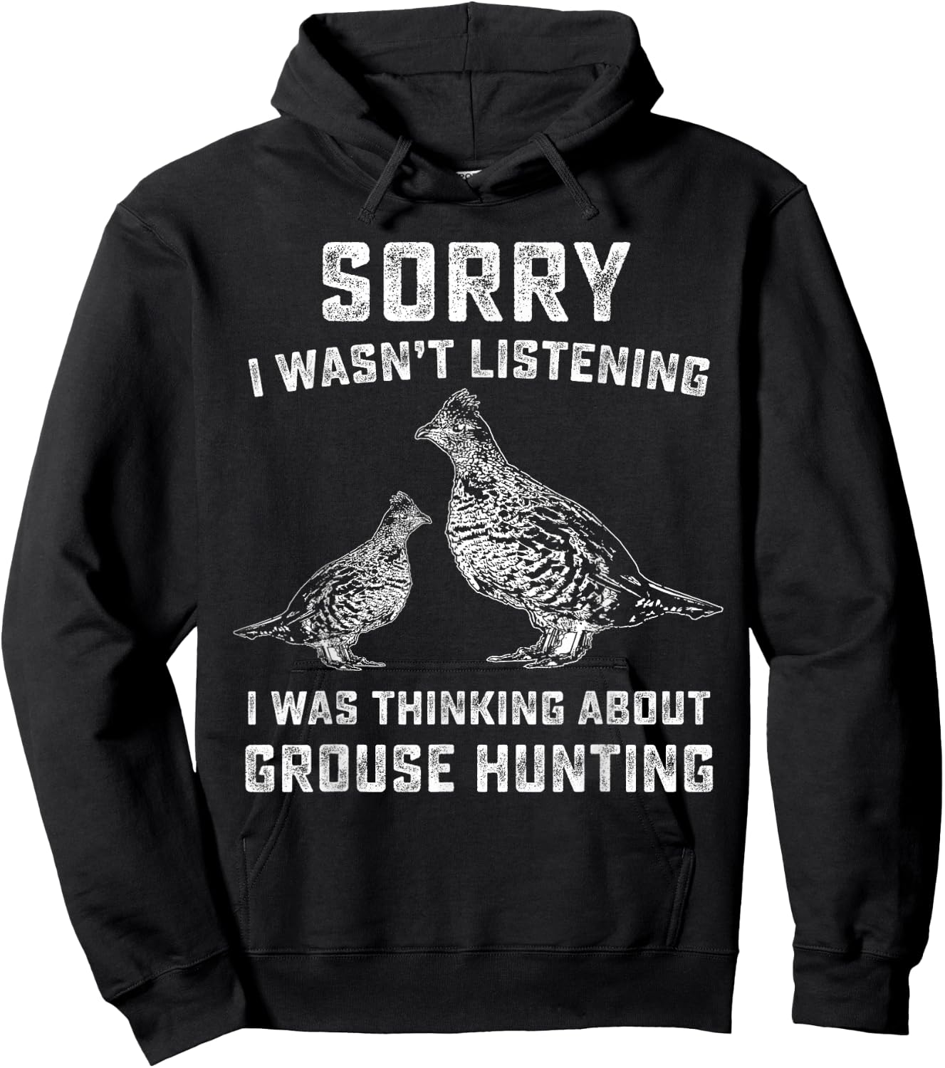 Funny Ruffed Grouse Hunting Gift | Bird Hunter Hoodie - Hoodie | Black