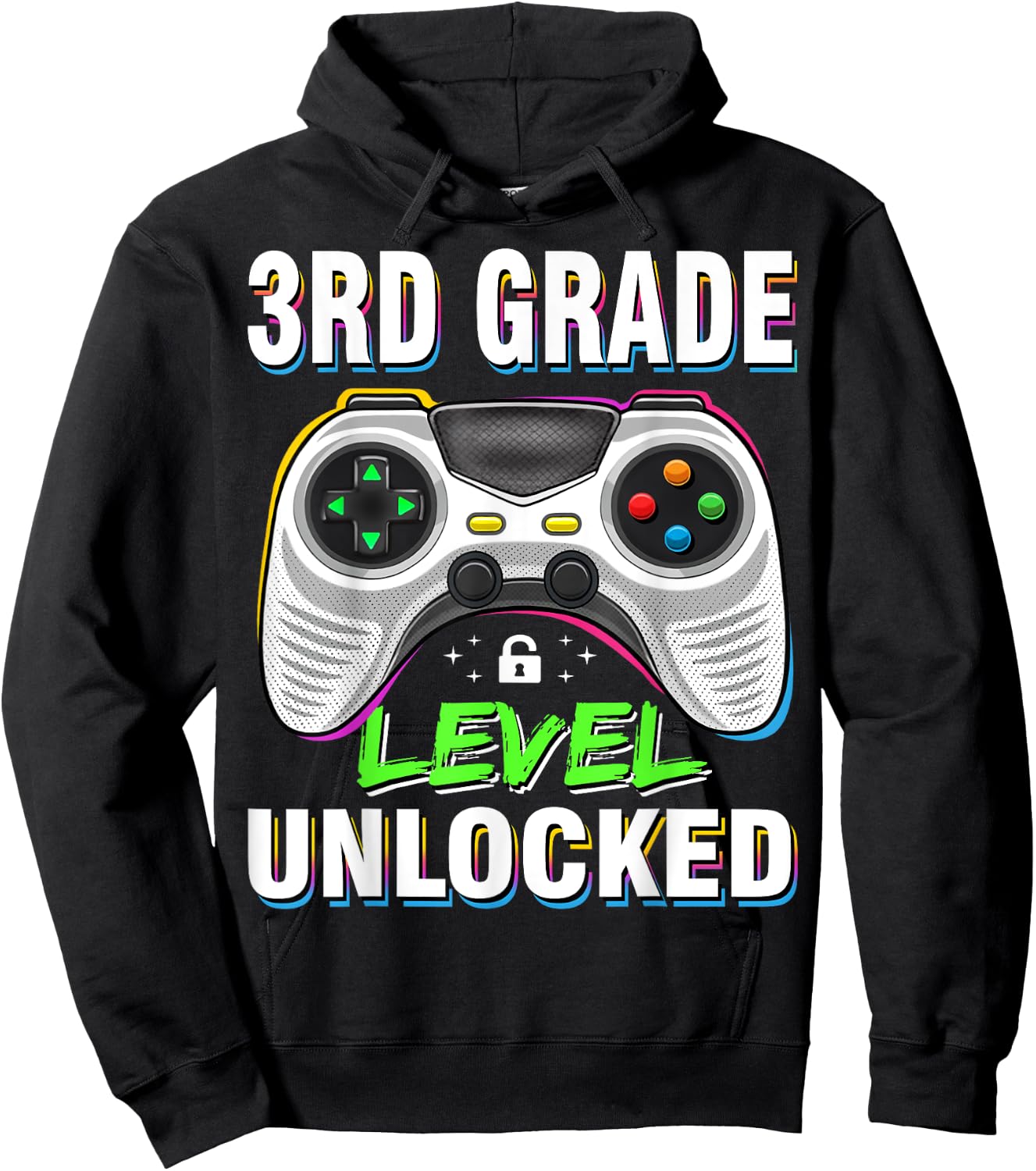 Level 3rd Grade Unlocked Back To School First Day Boys Girls Hoodie - Hoodie | Black