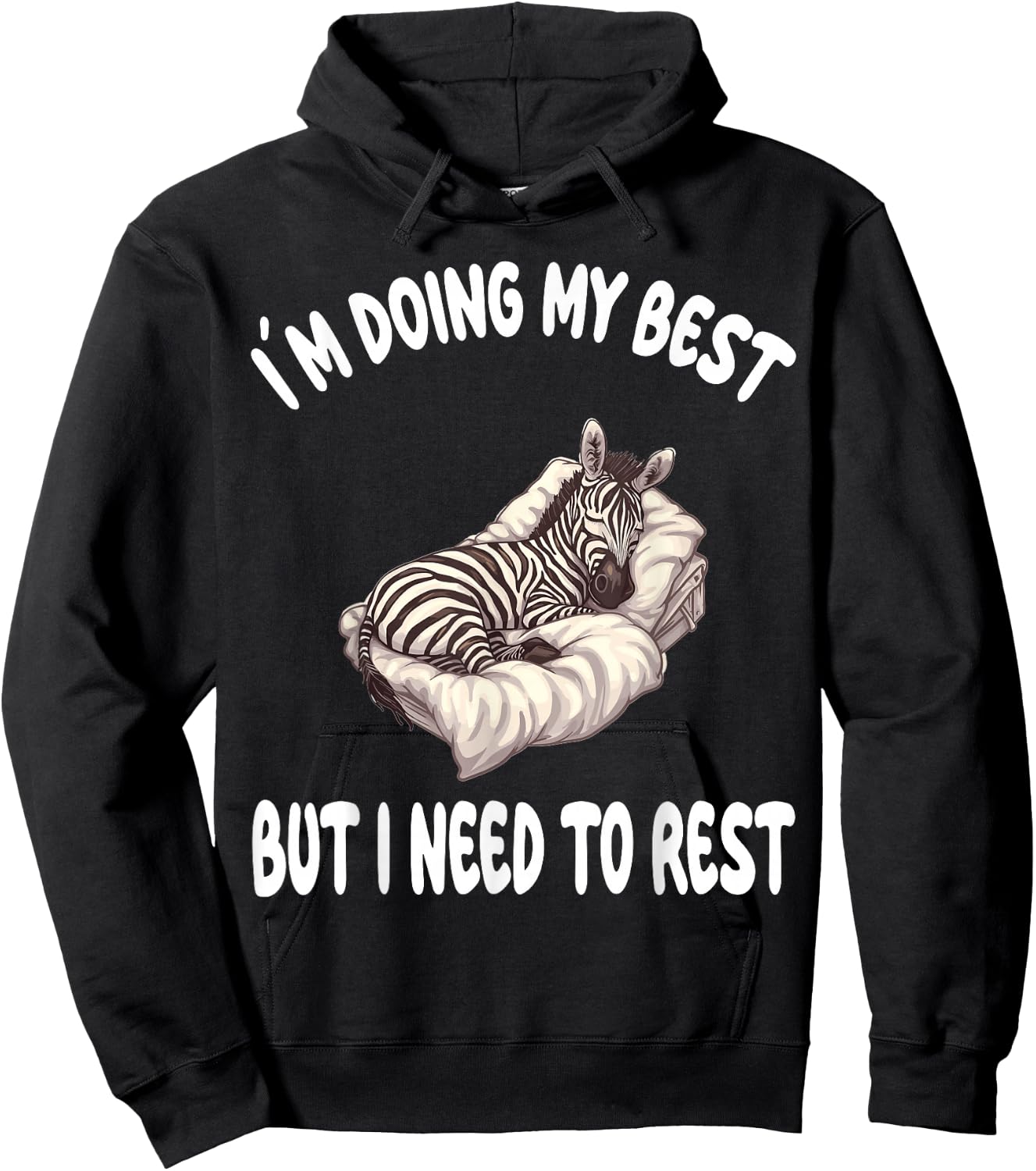 Zebra Official Sleepshirt Pajamas Nightgown Hoodie - Hoodie | Black