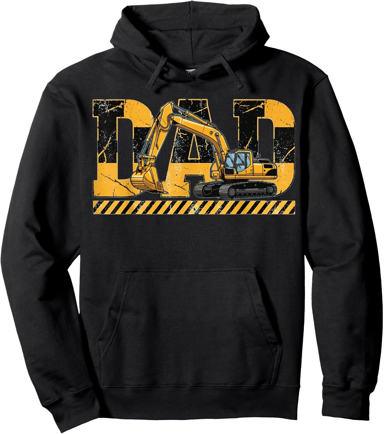 Funny Dad Construction Excavator Kids Matching Family Hoodie - Hoodie | Black