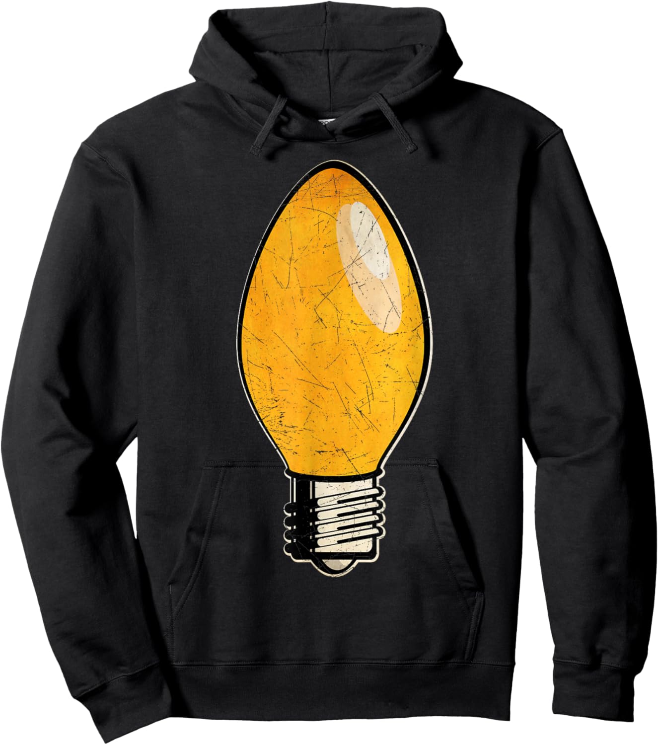 Vintage Orange Christmas Tree Light Bulb Hoodie - Hoodie | Black