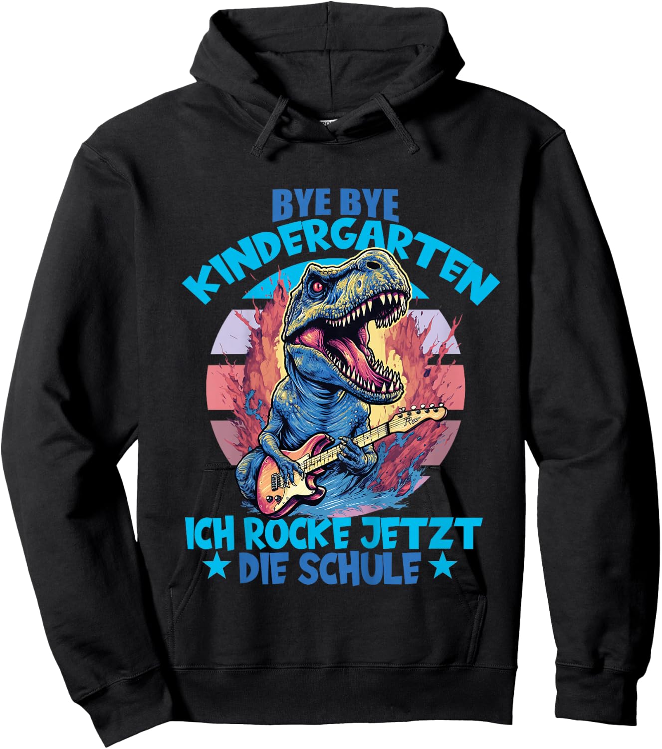 Bye Bye Kindergarten mit Dino für Schulkind zum Schulanfang Hoodie - Hoodie | Black
