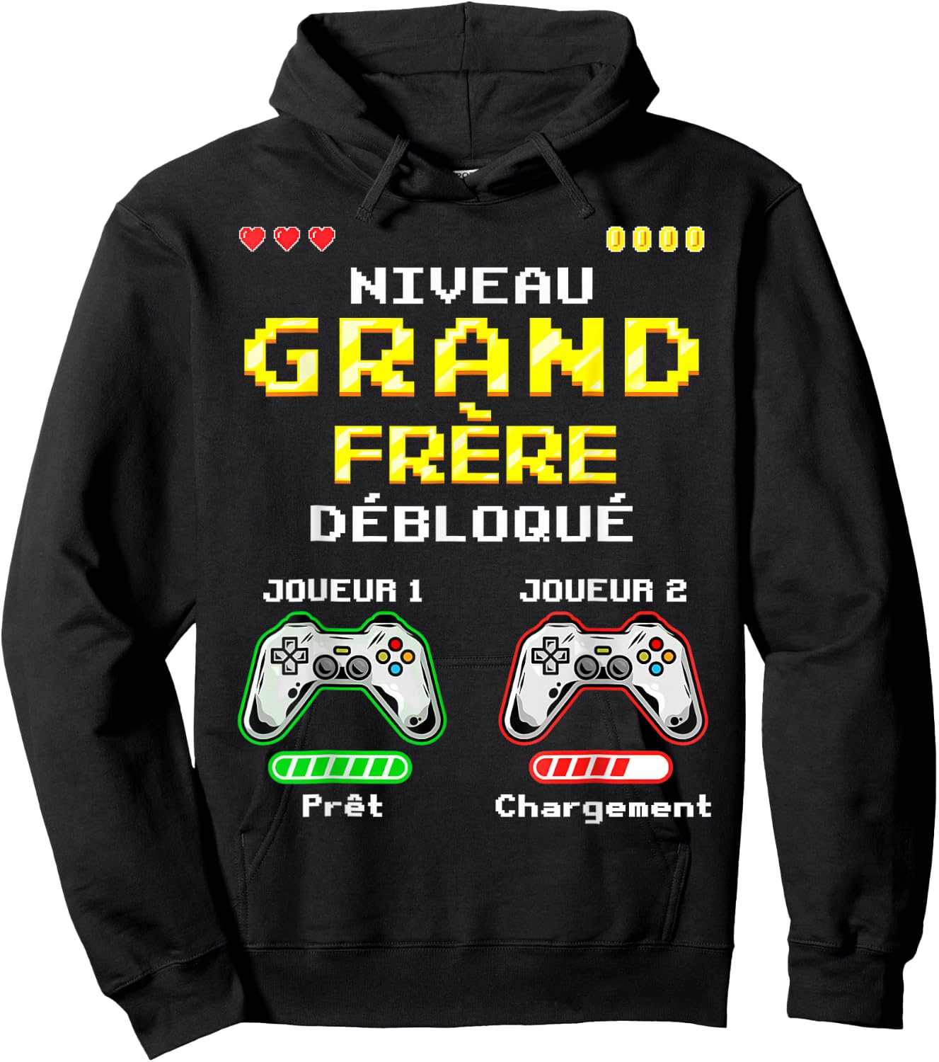 Big Brother Level Unlocked Gamer, Soon Future Big Brother , Black, S Hoodie - Hoodie | Black