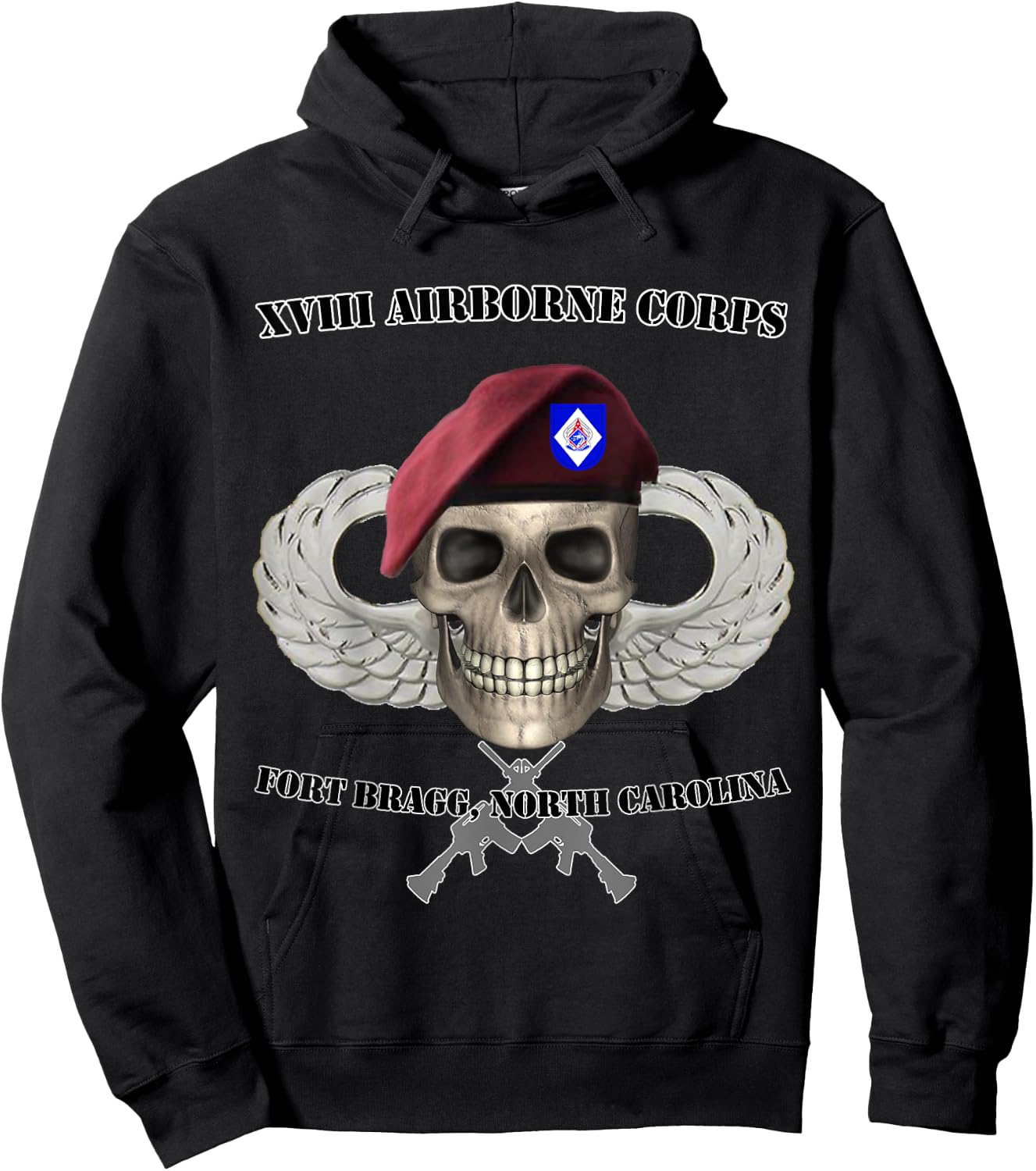 XVIII Airborne Corps- Ft Bragg, North Carolina Design Hoodie - Hoodie | Black
