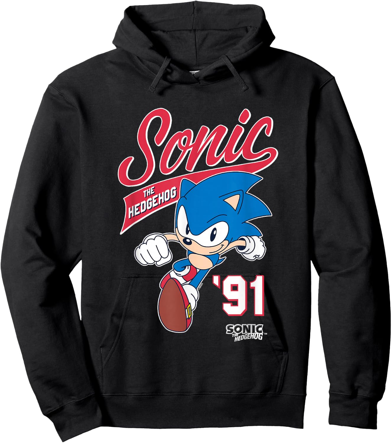 Sonic The Hedgehog '91 Epic Run Sports Style Logo Hoodie - Hoodie | Black